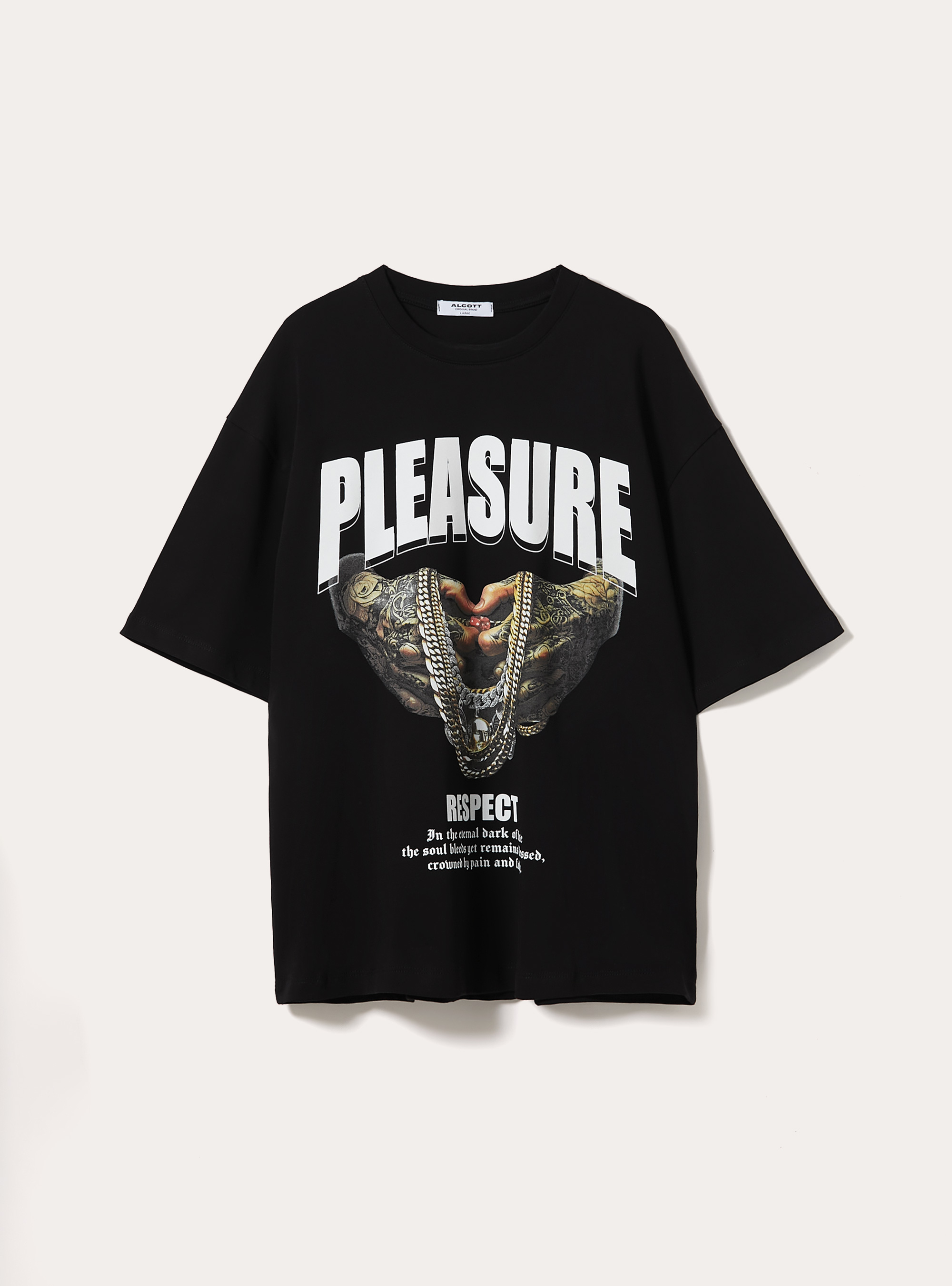 Printed Boxy Fit T-Shirt, BK1 BLACK