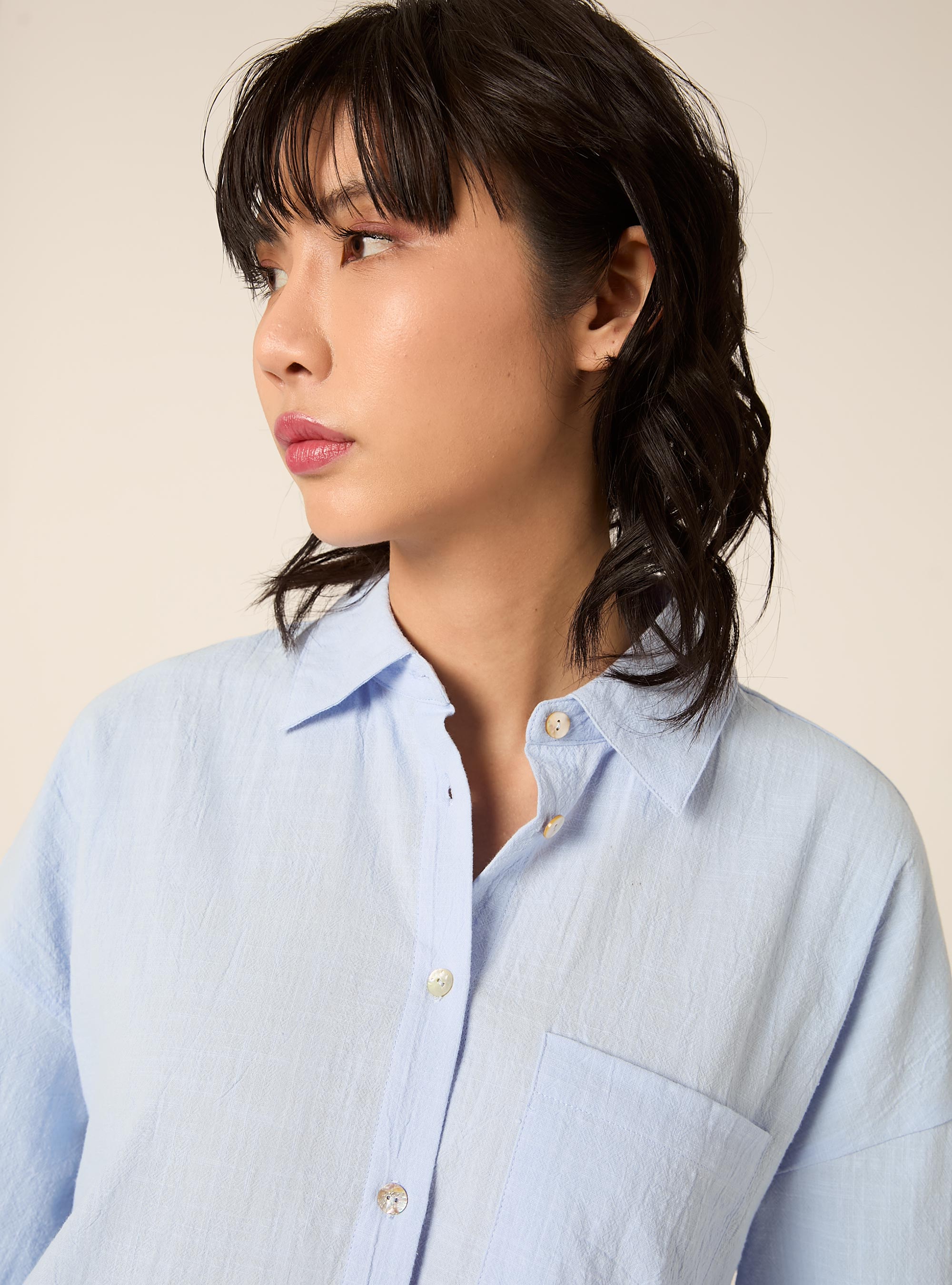 Oversize-Hemd mit Tasche, AZ3 AZURE LIGHT