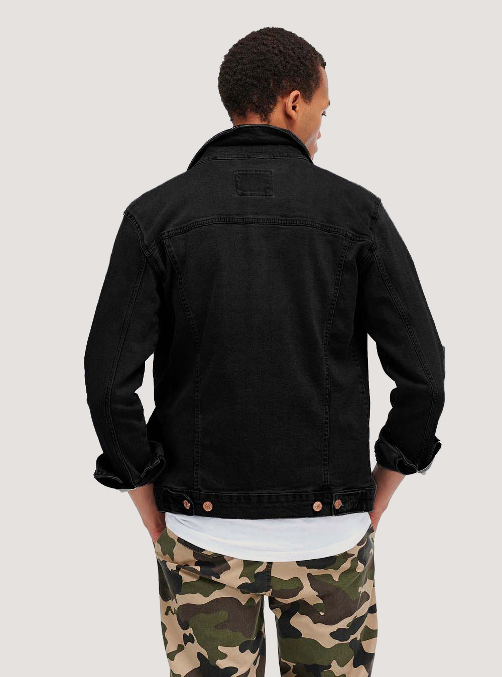 Veste en jean stretch confortable, C109 BLACK