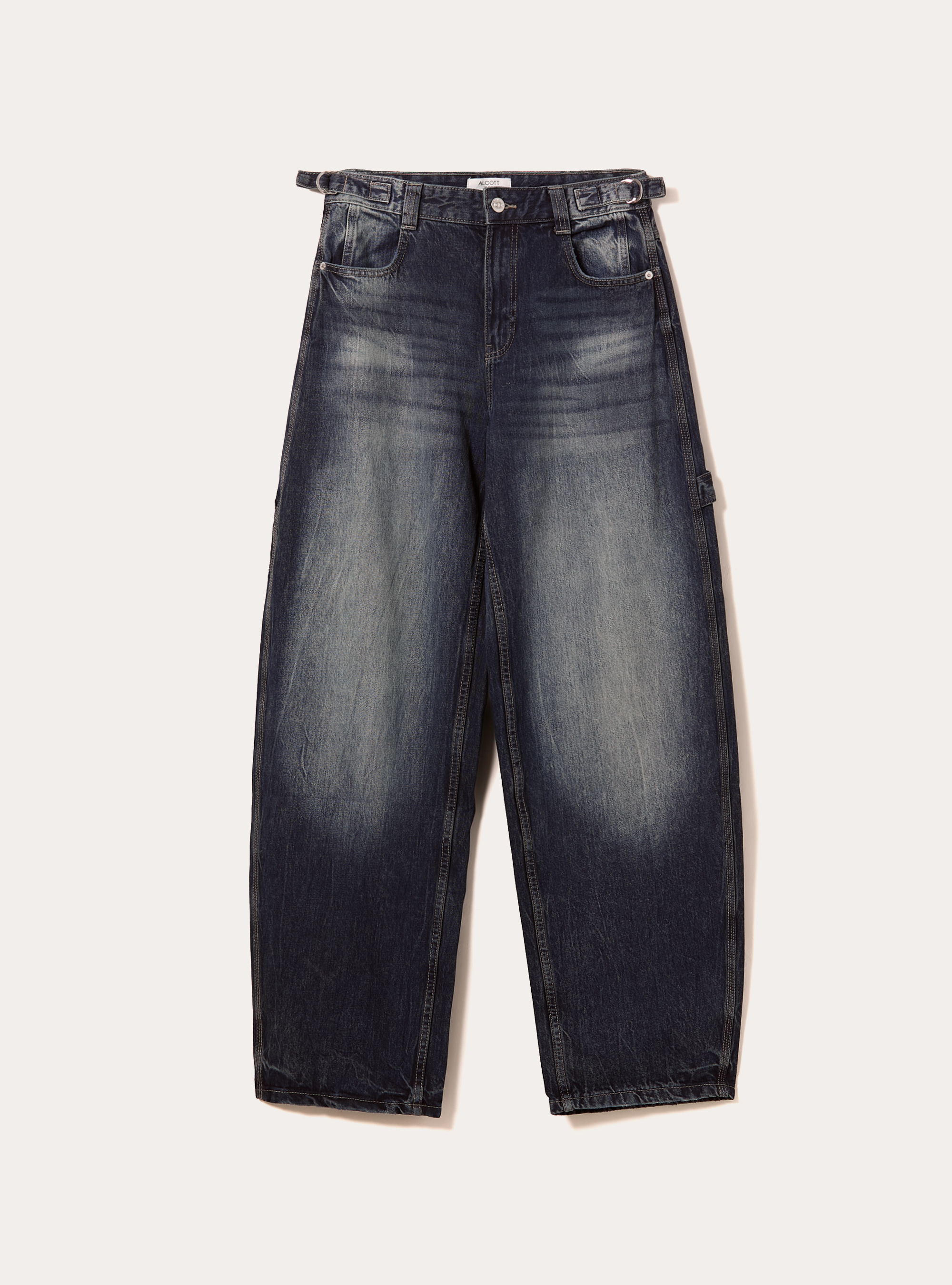 Jean ballon carpenter &agrave; taille ajustable, D003 MEDIUM BLUE