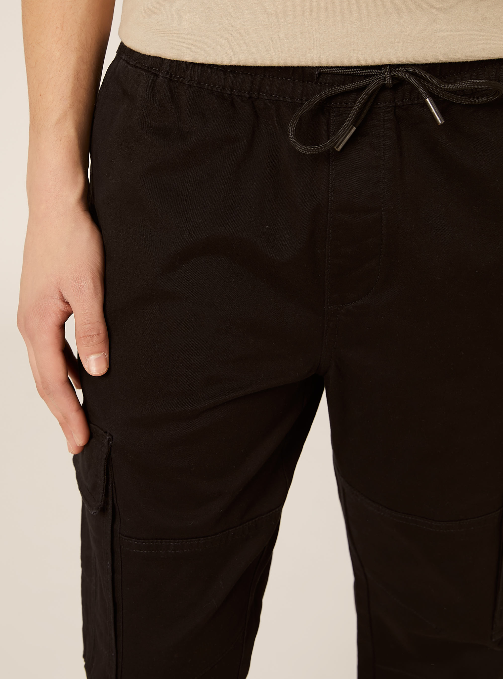 Twill cargo pants, BK1 BLACK