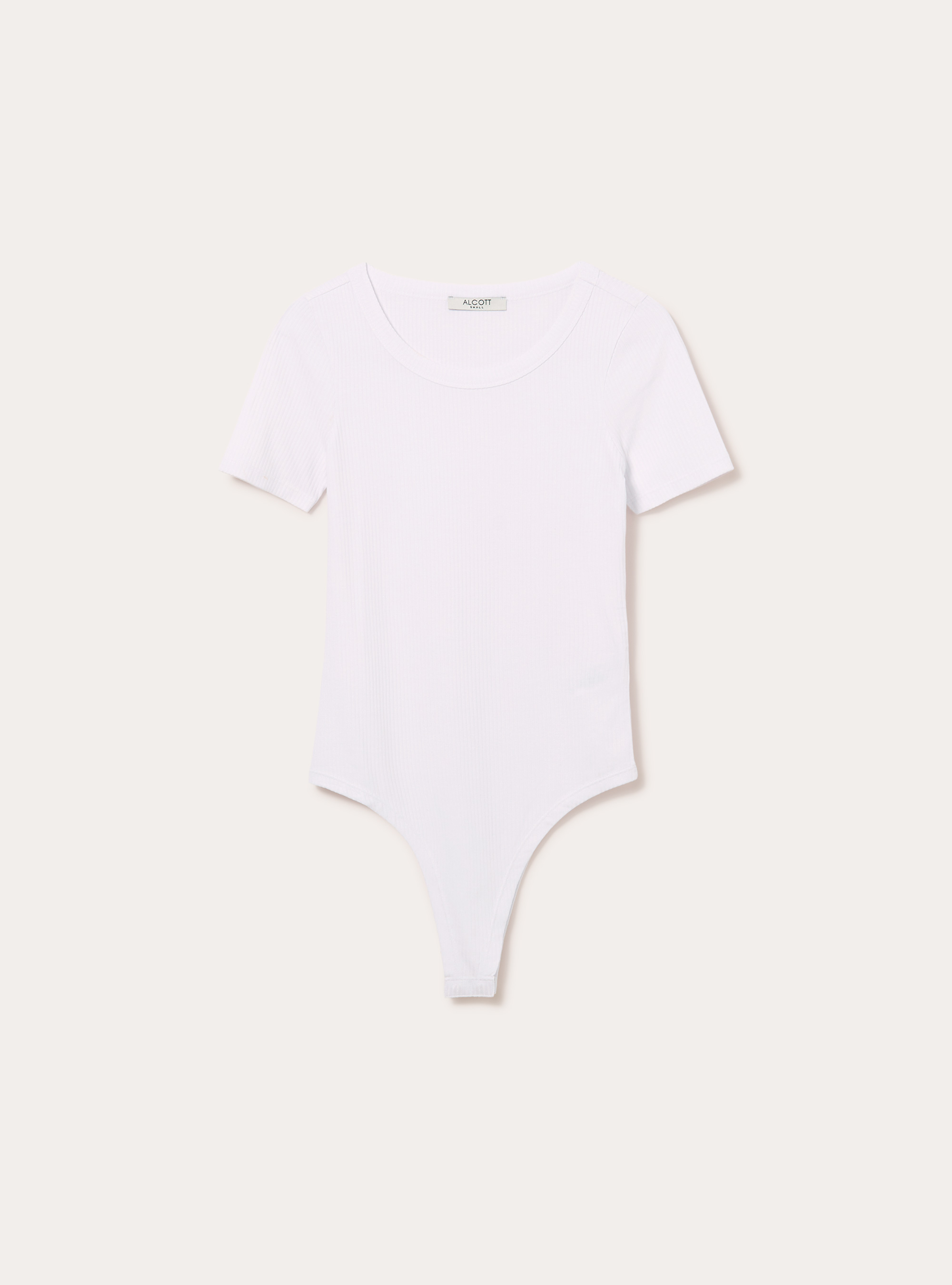 Body &agrave; manches courtes cotel&eacute;es, WH3 WHITE