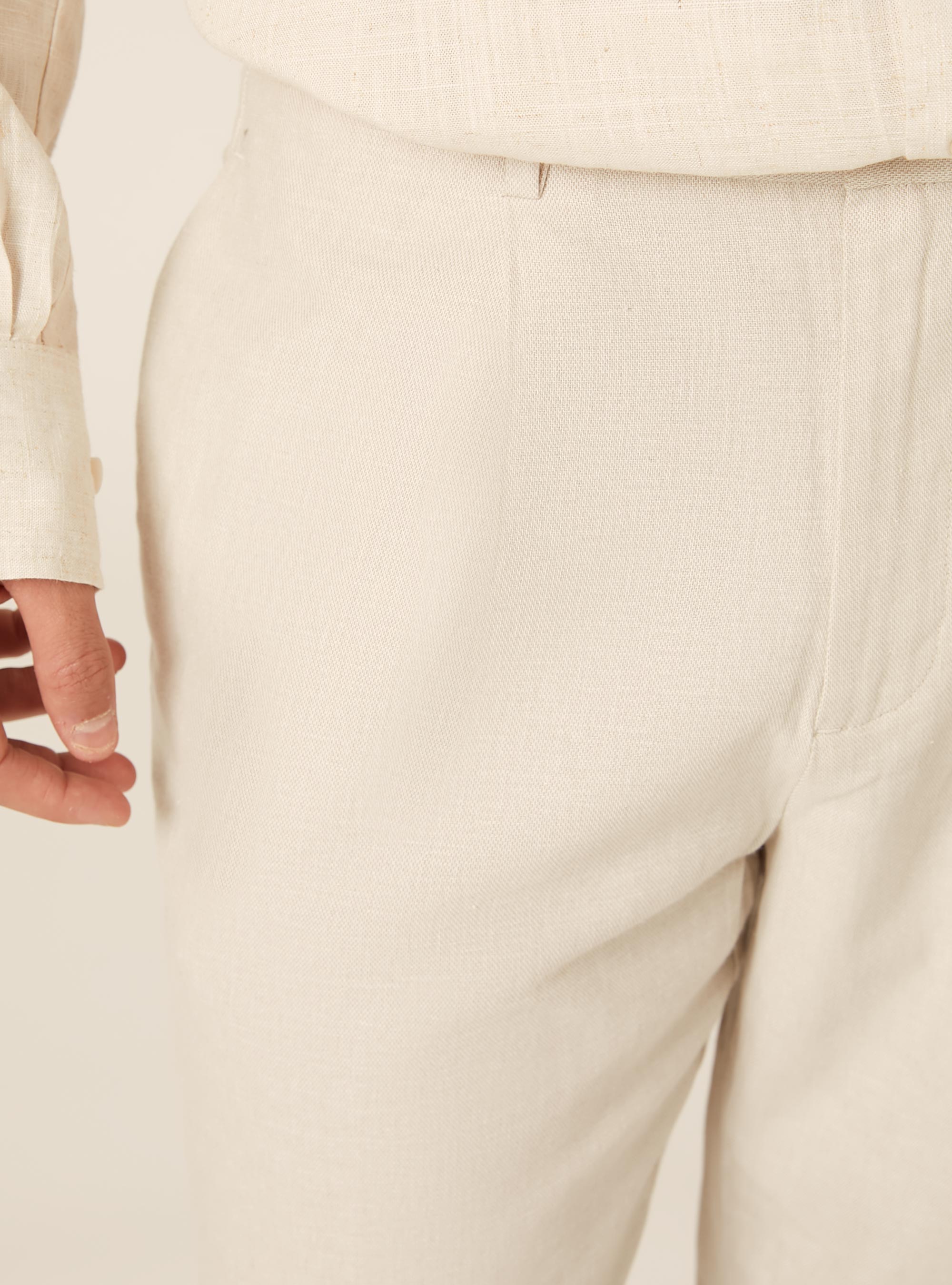 Lightweight Tailored Linen Blend Trousers, MBG2 BEIGE MEL MED