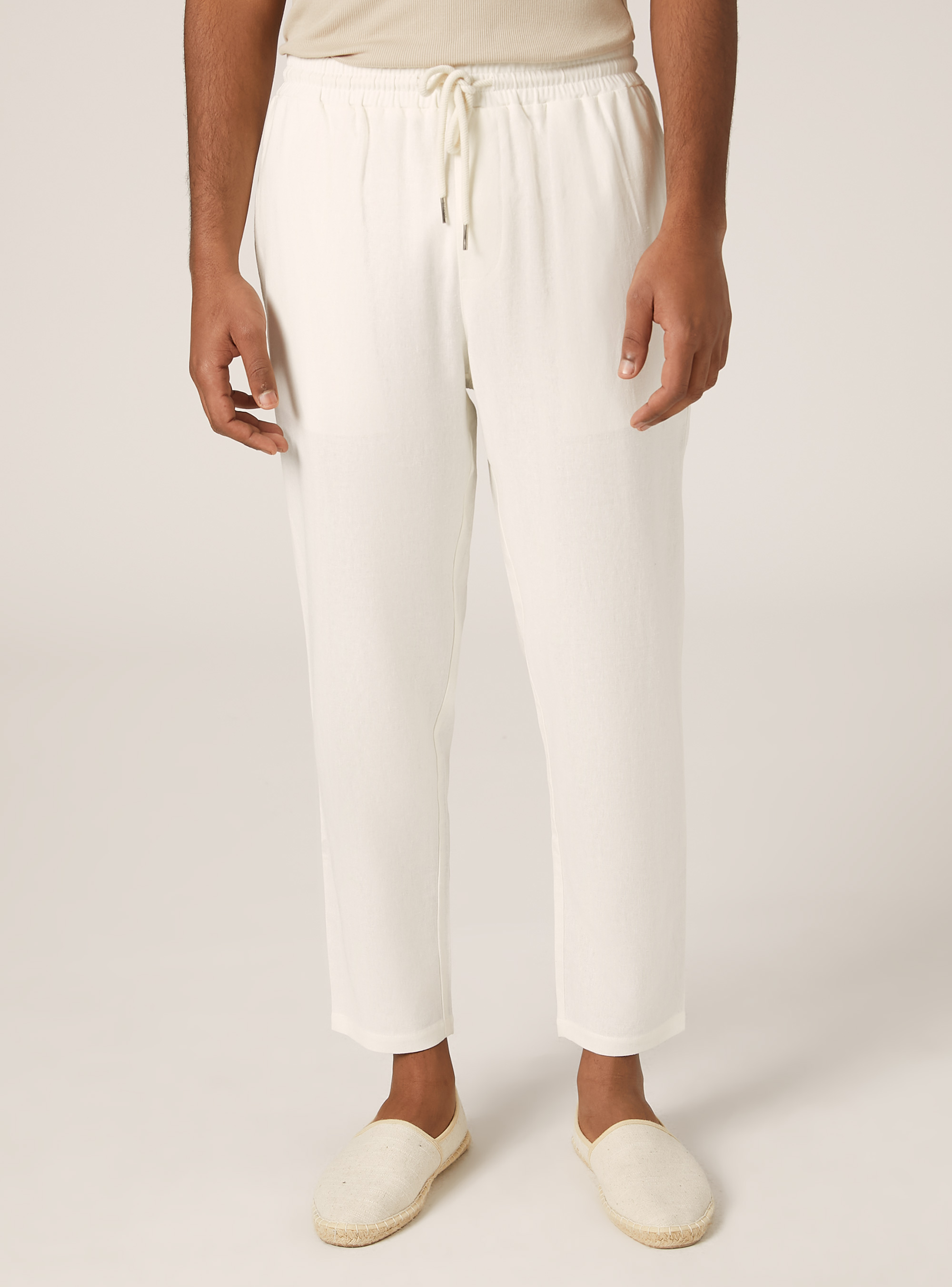 Jogginghose aus Leinenmischung, WH2 WHITE