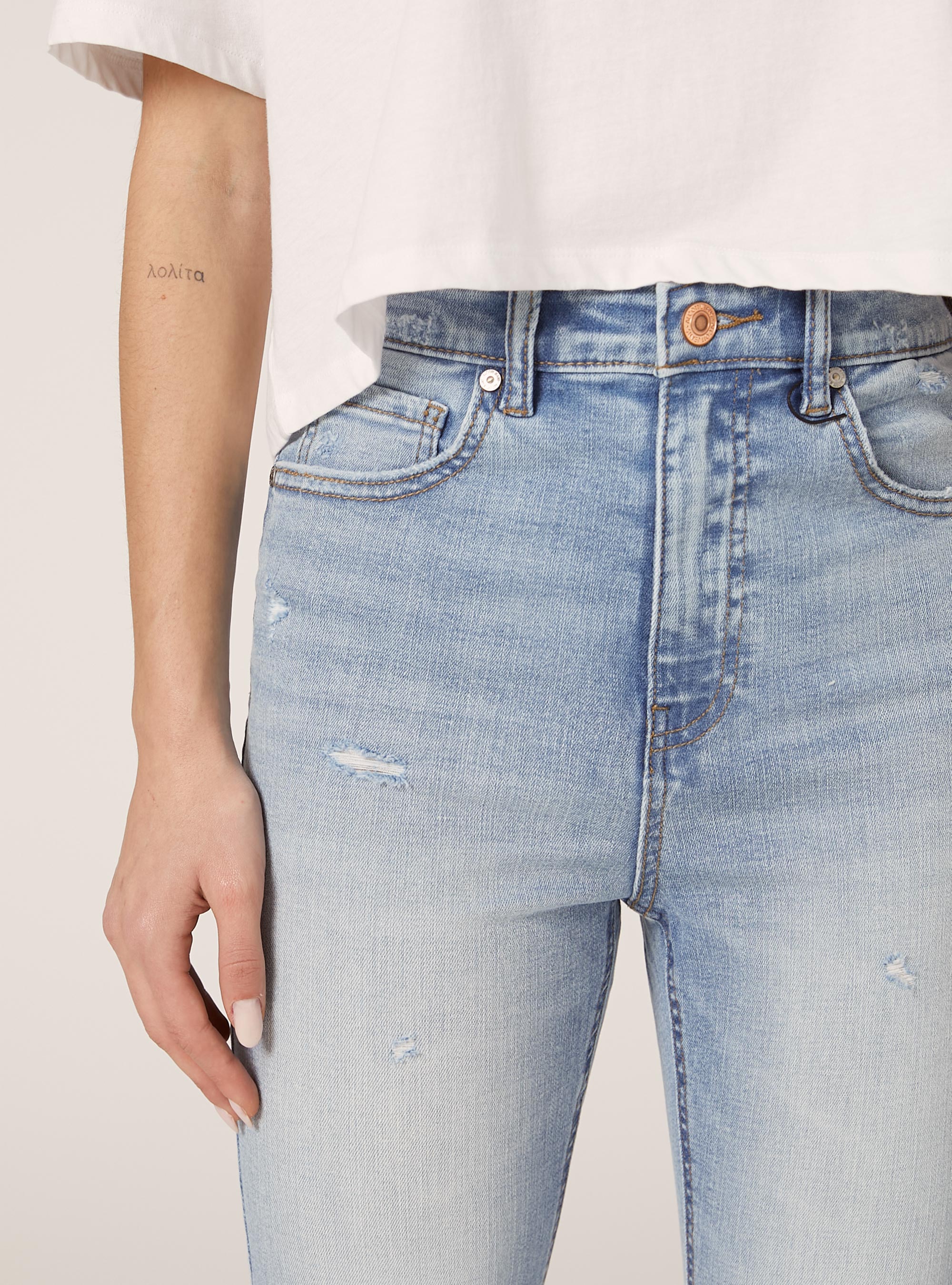 Skinny Jeans mit superhoher Taille, D005 LIGHT BLUE