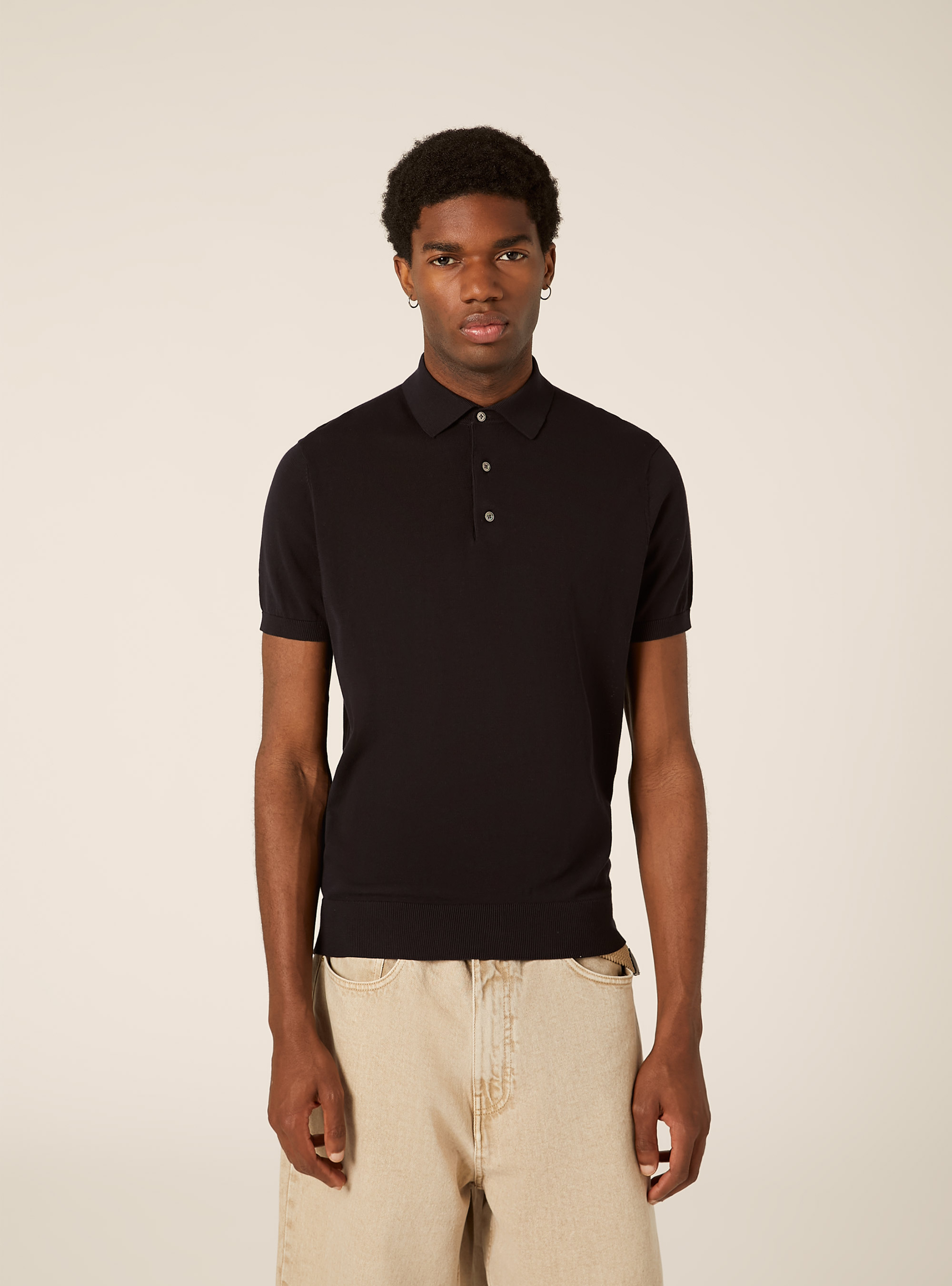 Polo de punto de algod&oacute;n extrafino, NA1 NAVY DARK