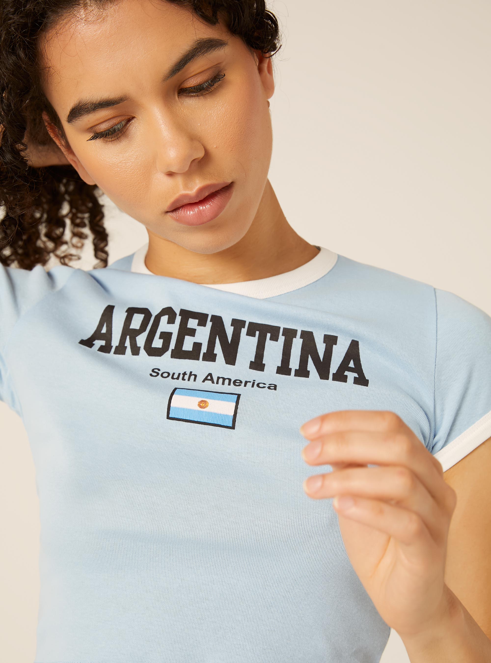 Camiseta Crop Fit, AZ2 AZURE MEDIUM
