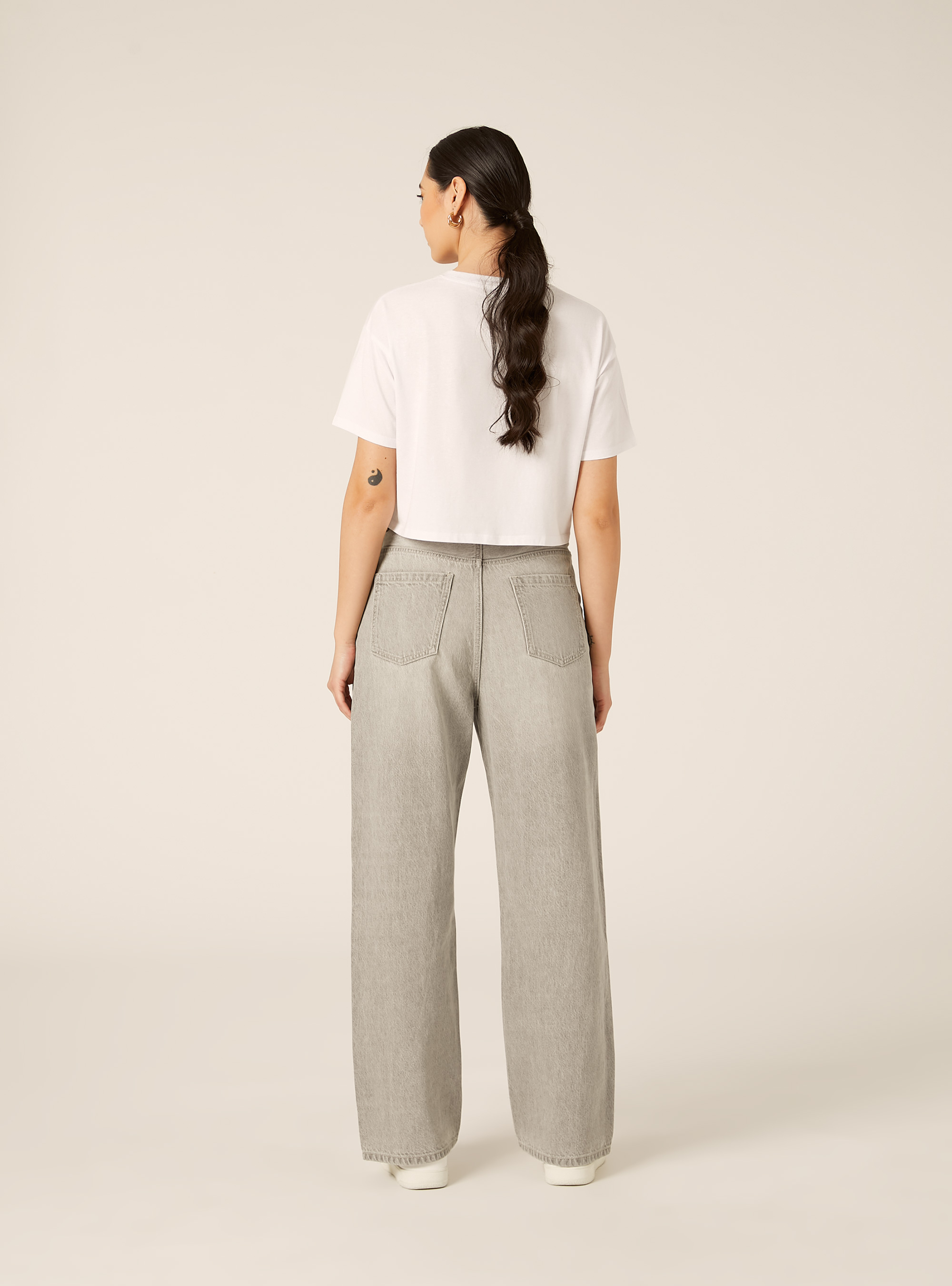 Vaqueros wide leg, D00G GREY
