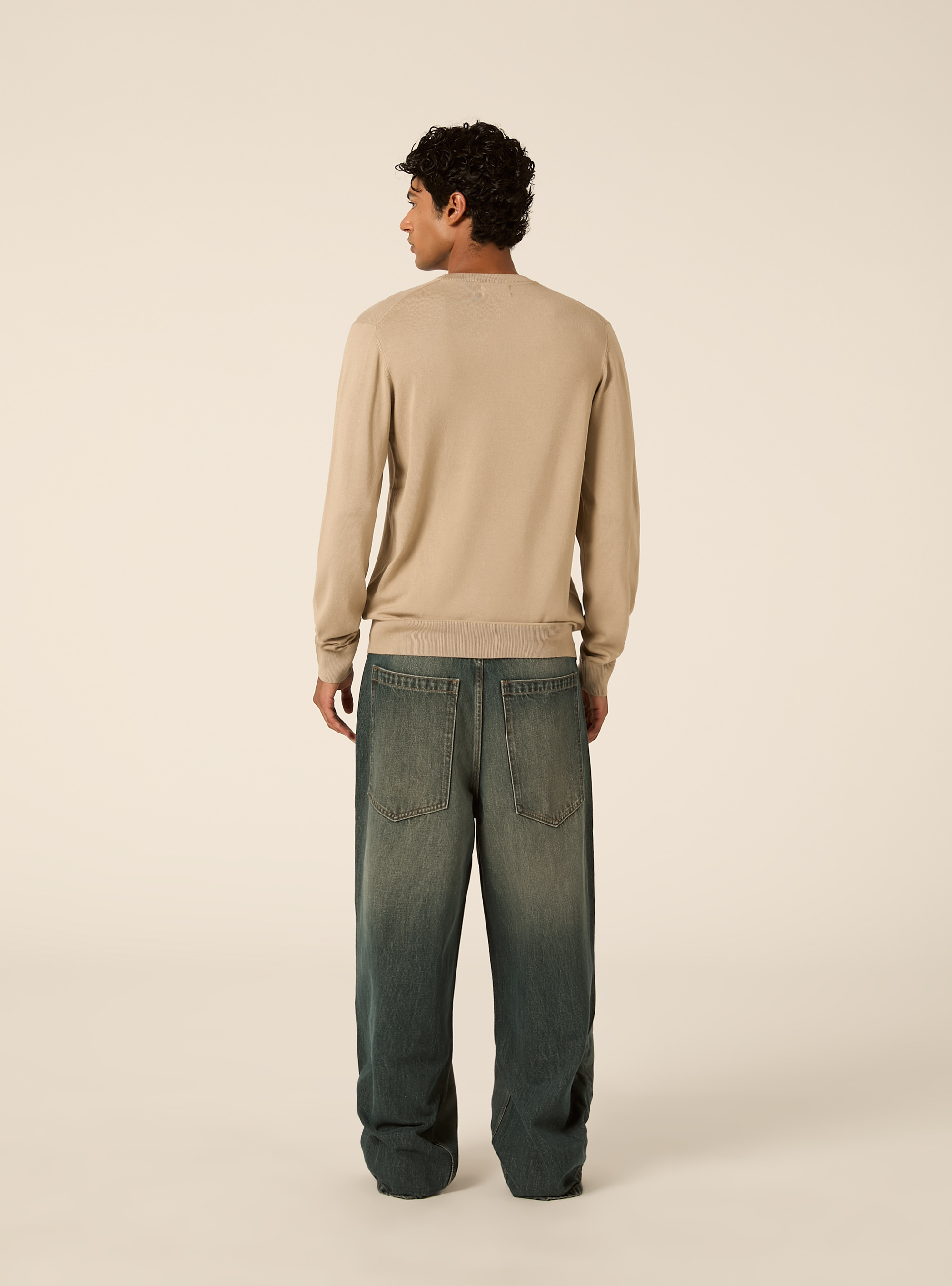 Lenzing Ecovero viscose crewneck pullover, BG2 BEIGE MEDIUM