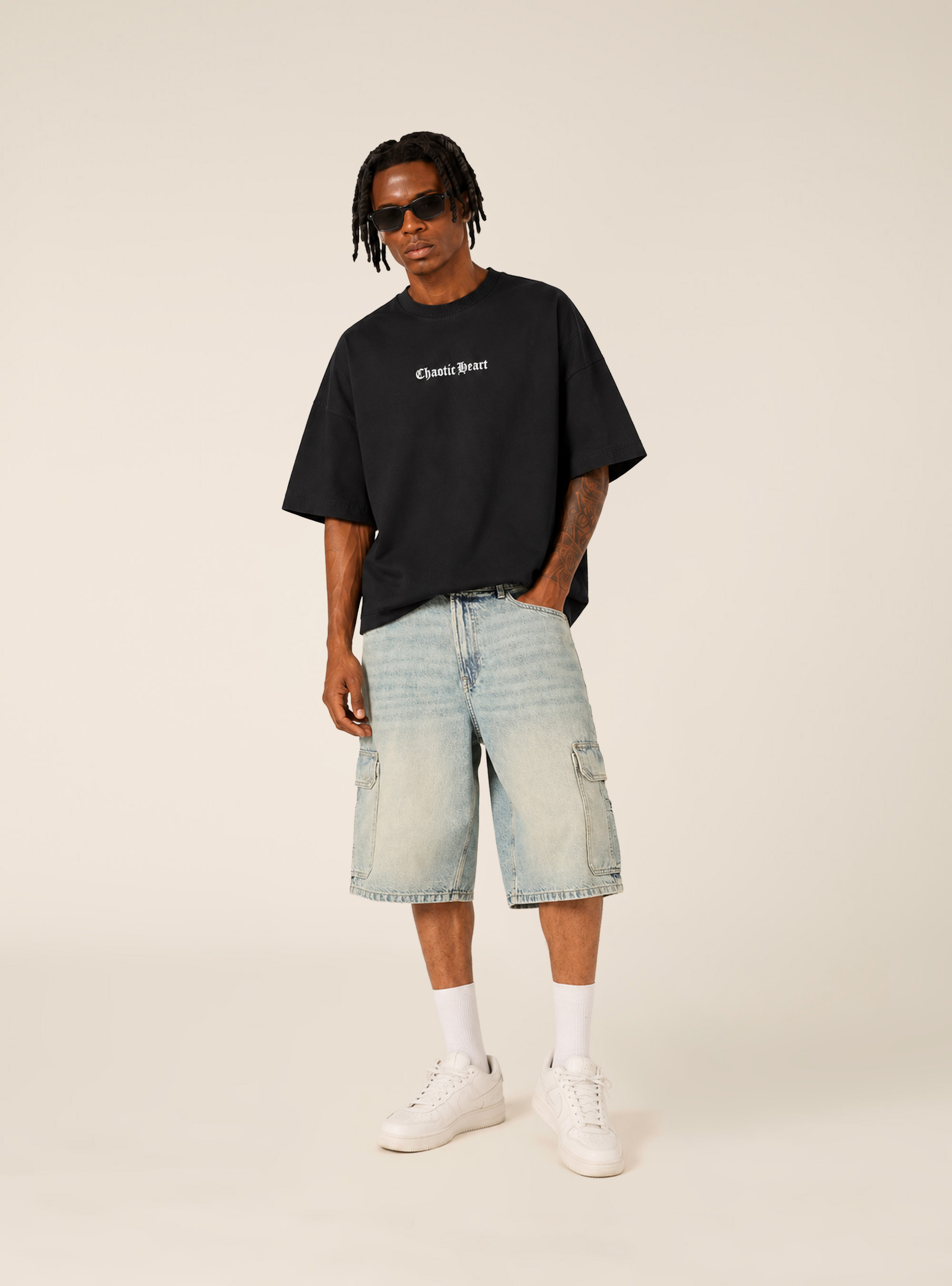 Printed Boxy Fit T-Shirt, BK1 BLACK