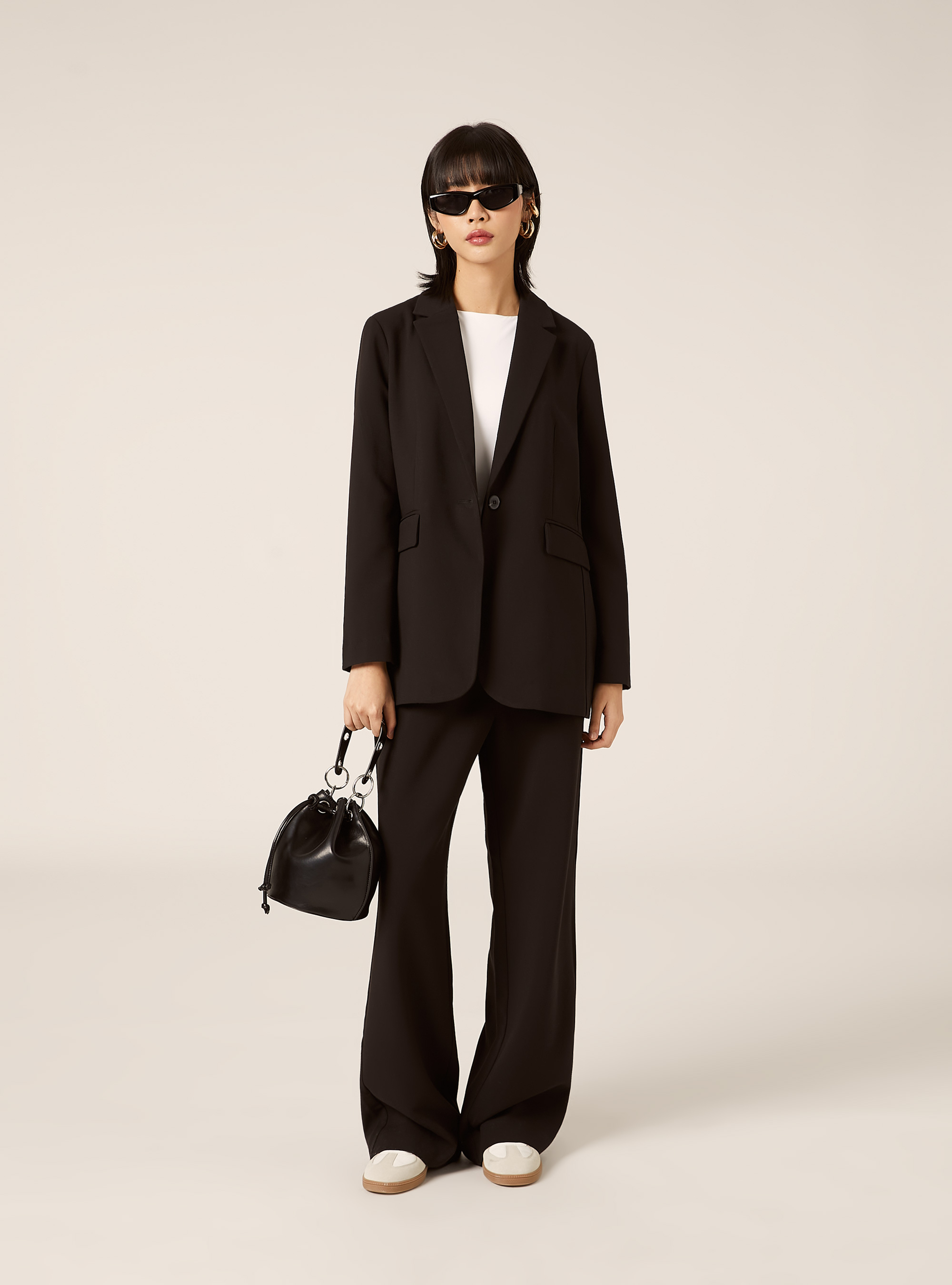 Regular fit single-breasted blazer, BK1 BLACK