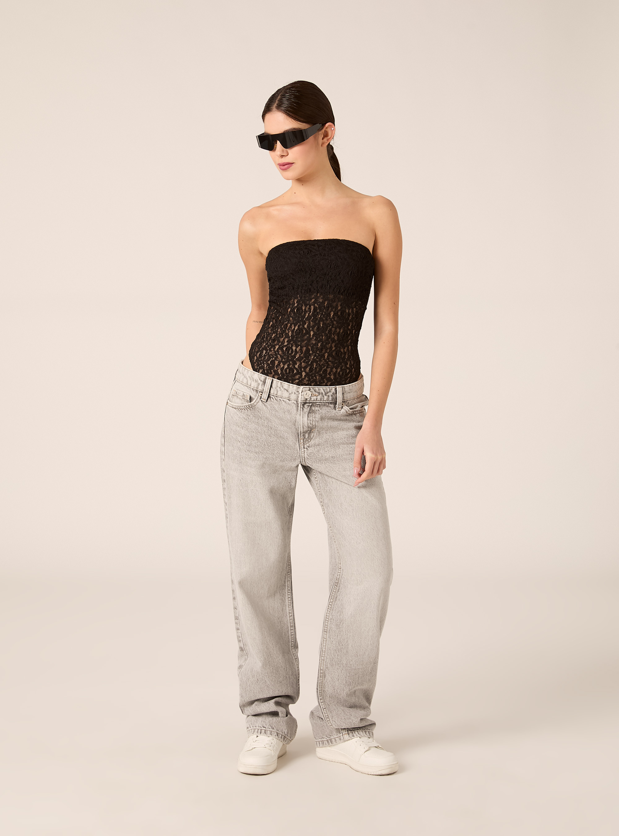 Body bandeau de encaje, BK1 BLACK