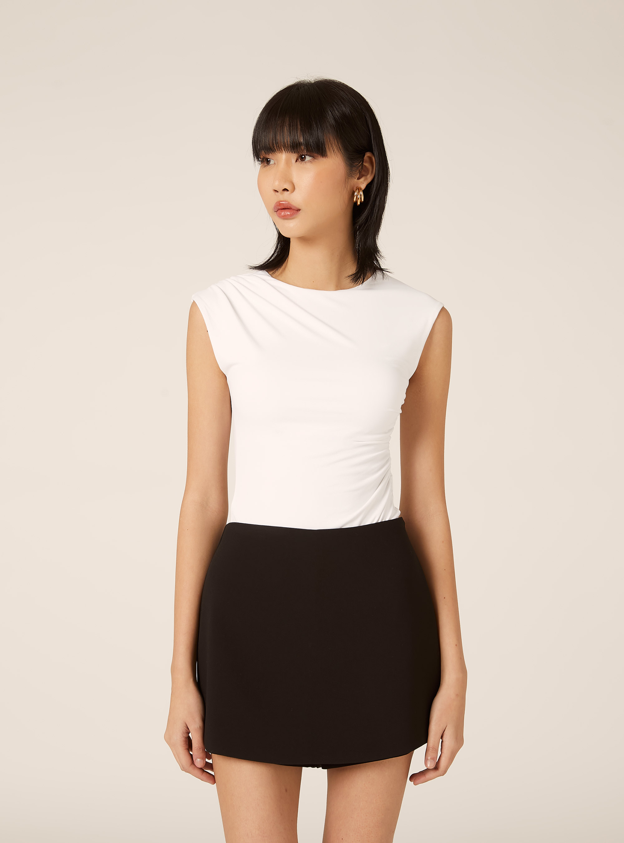 Body con efecto arrugado, WH3 WHITE