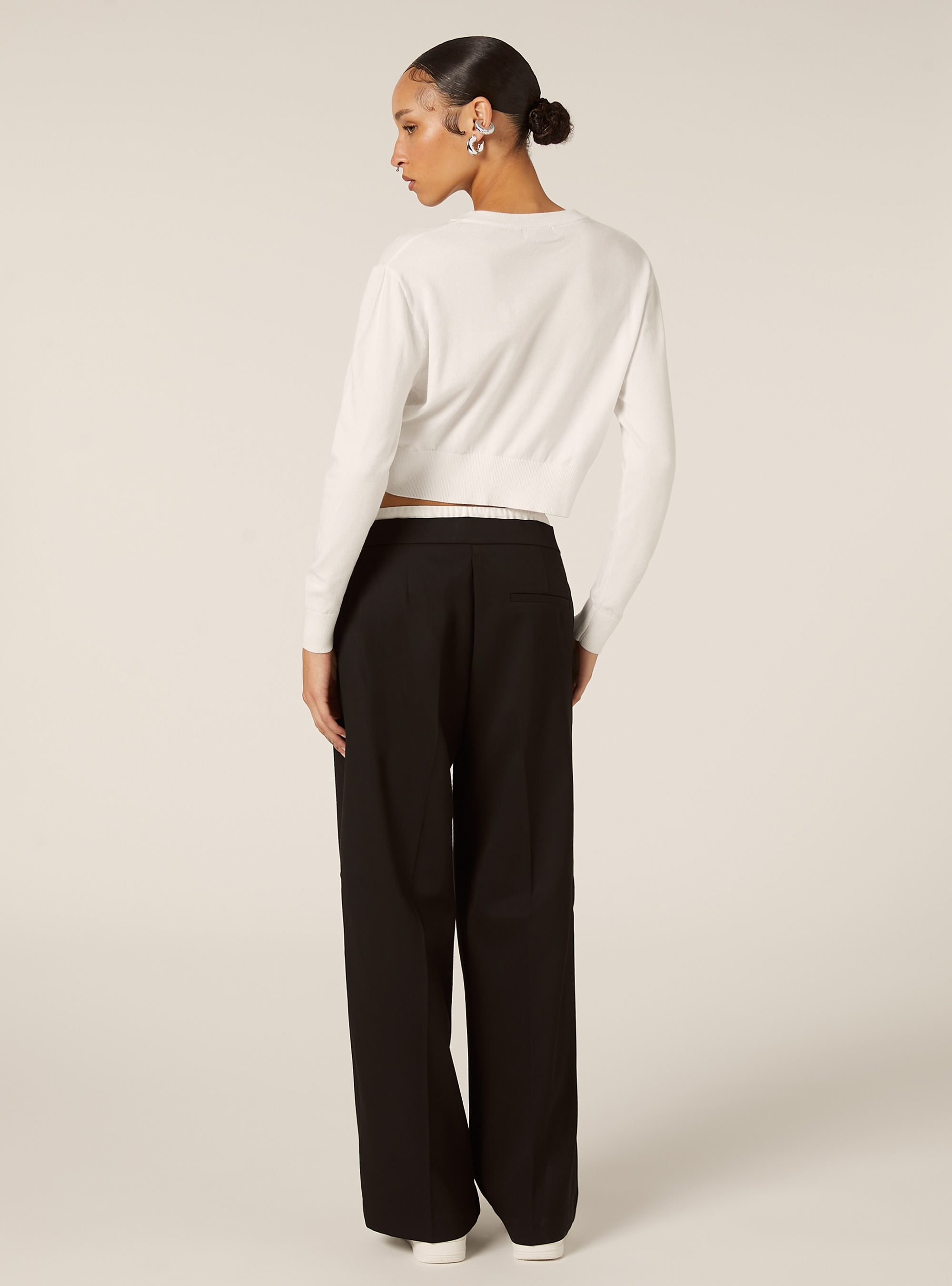 Pull &agrave; col rond coupe boxy, WH2 WHITE