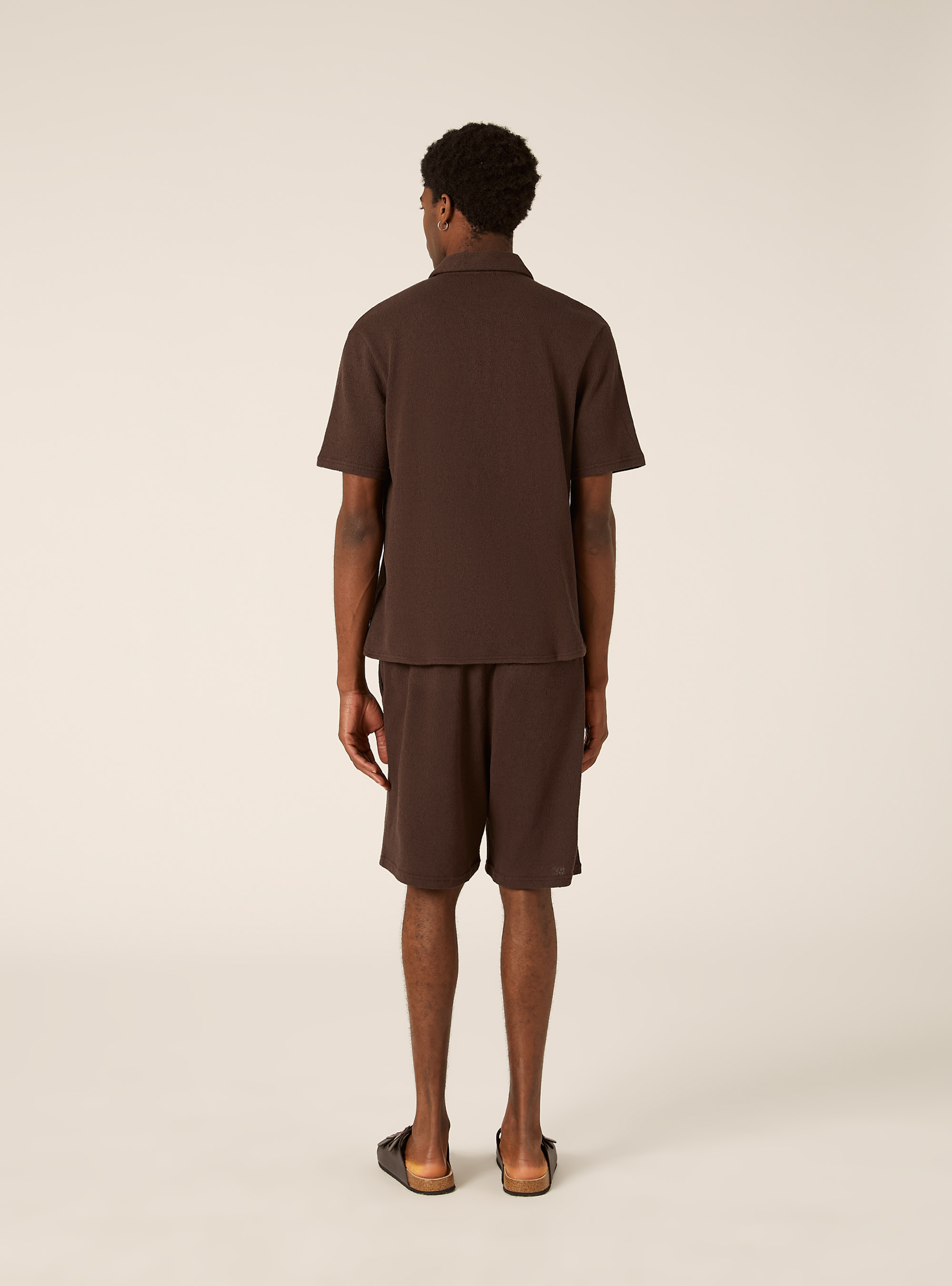 Polo effetto maglia regular fit, BR1 BROWN DARK