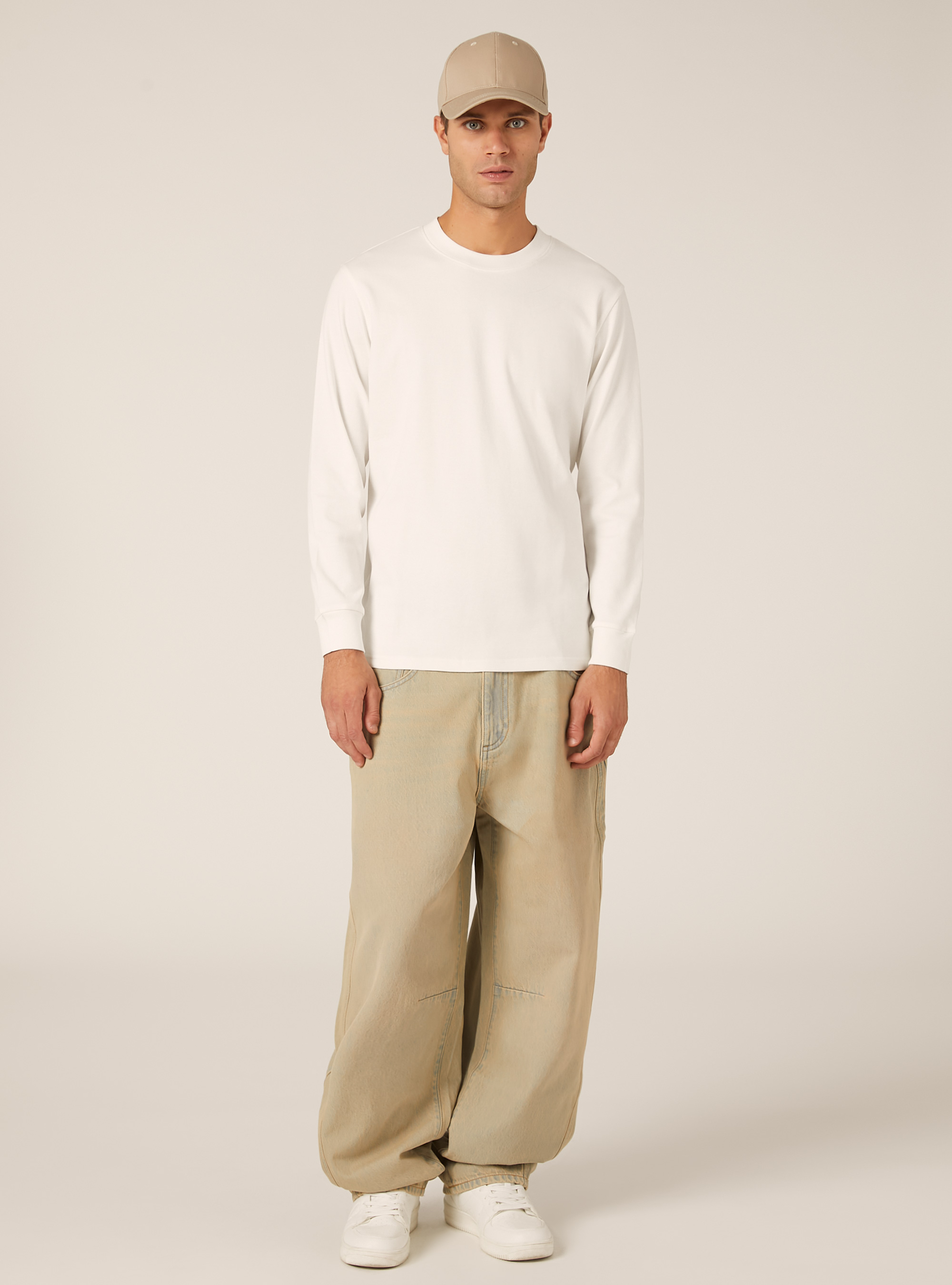 T-shirt en coton &agrave; manches longues, WH1 OFF WHITE