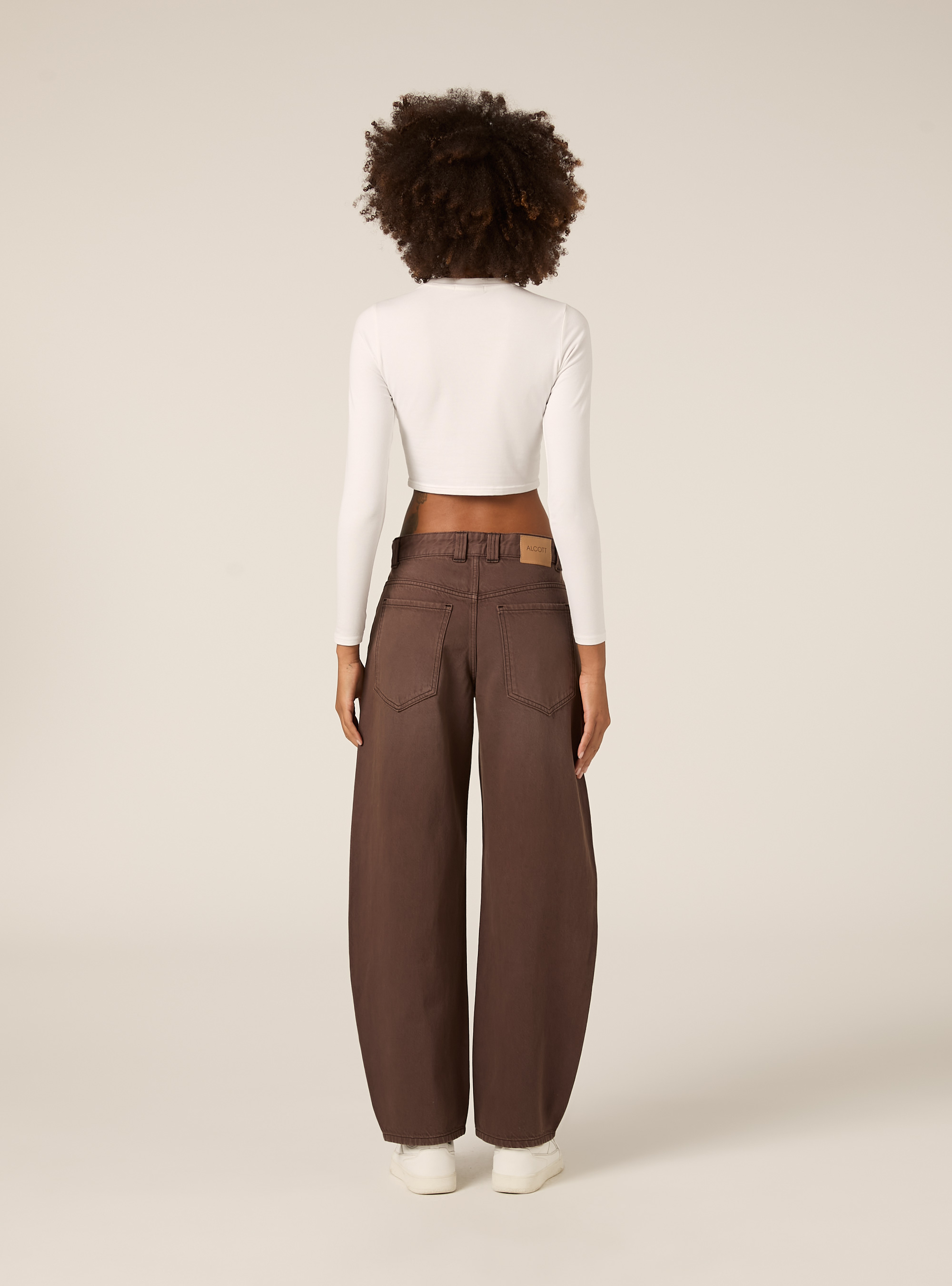 Balloon fit pants, BR2 BROWN MEDIUM