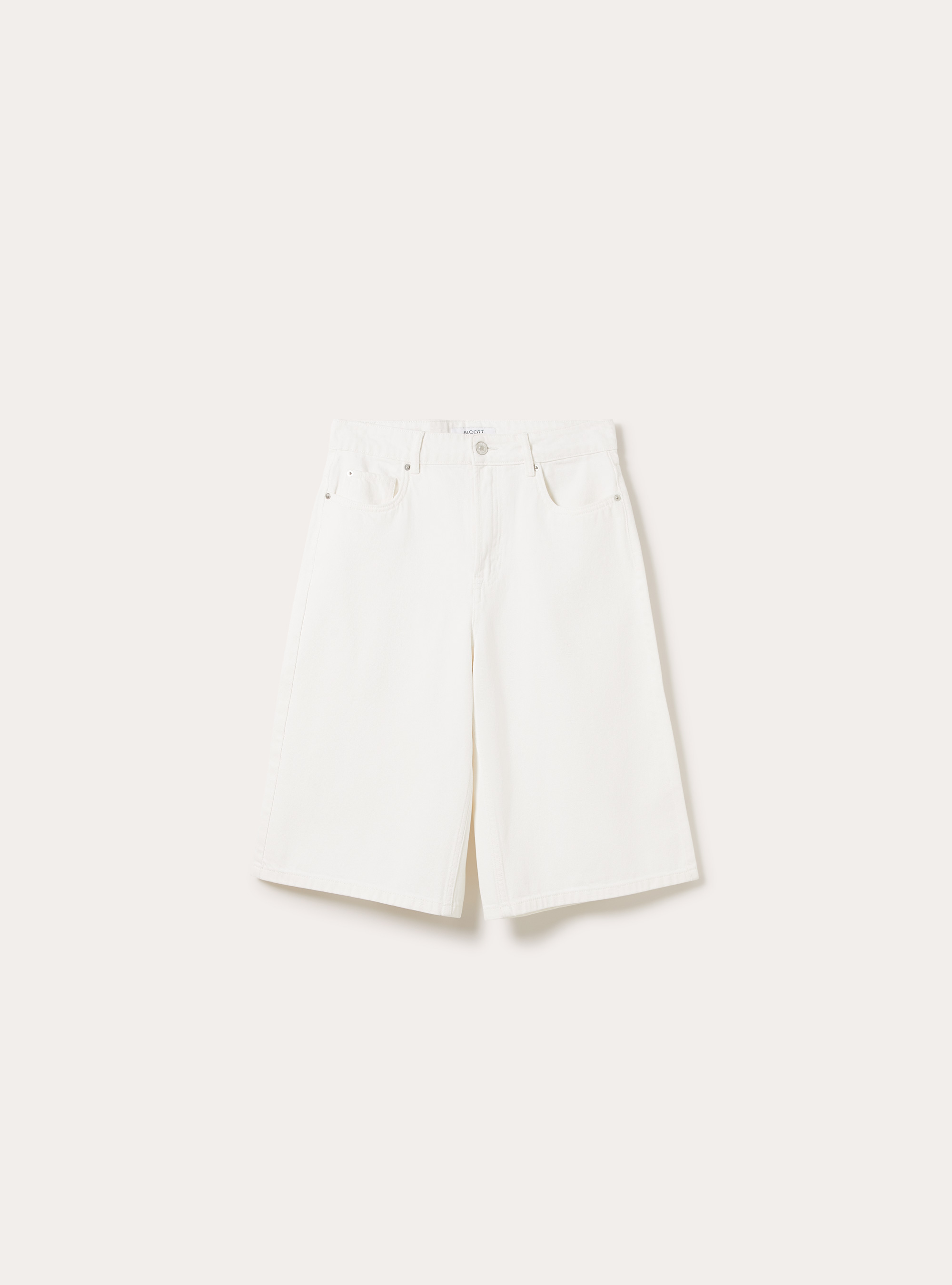Bermuda jorts in denim colorato, OFF WHITE