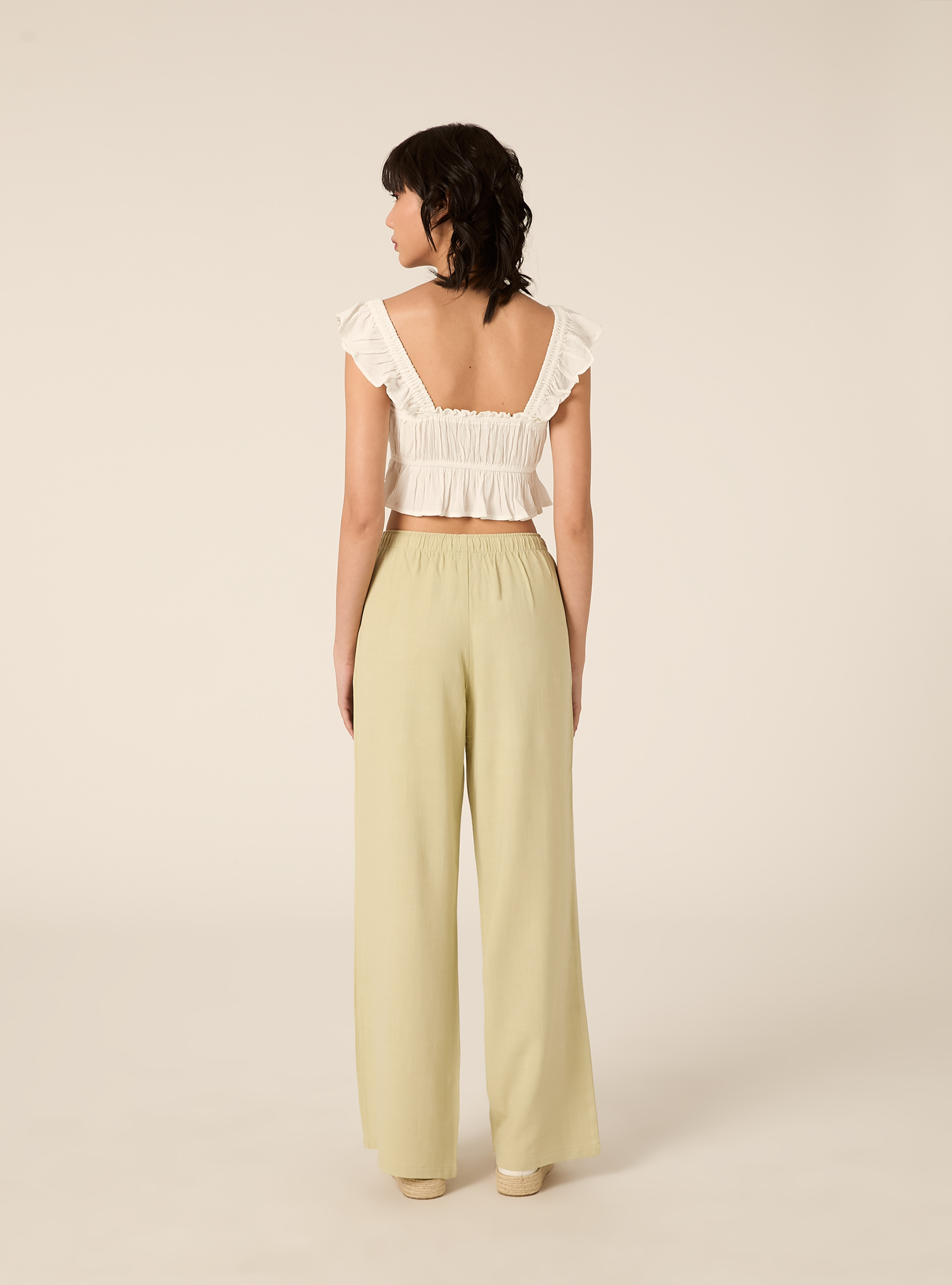 Top in crepe con volant, PANNA