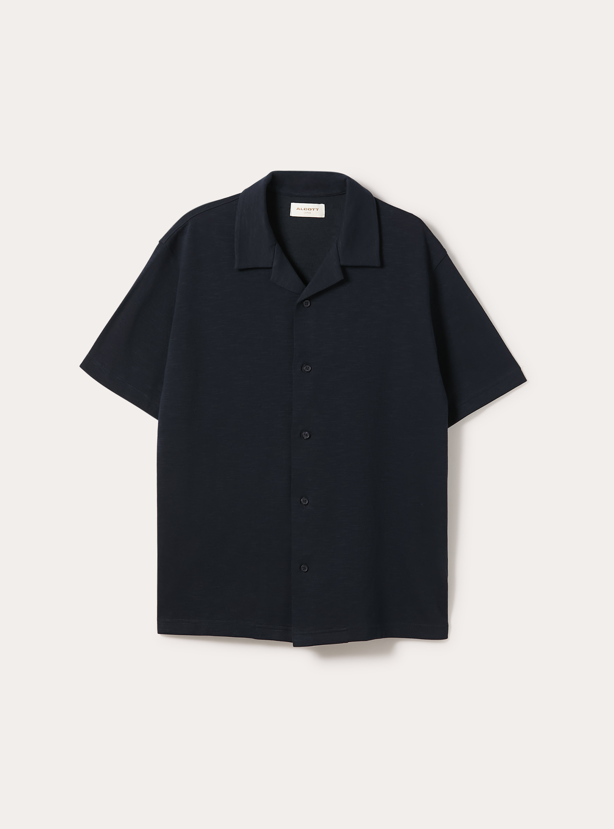 Kurz&auml;rmeliges Hemd aus Jersey, NA1 NAVY DARK