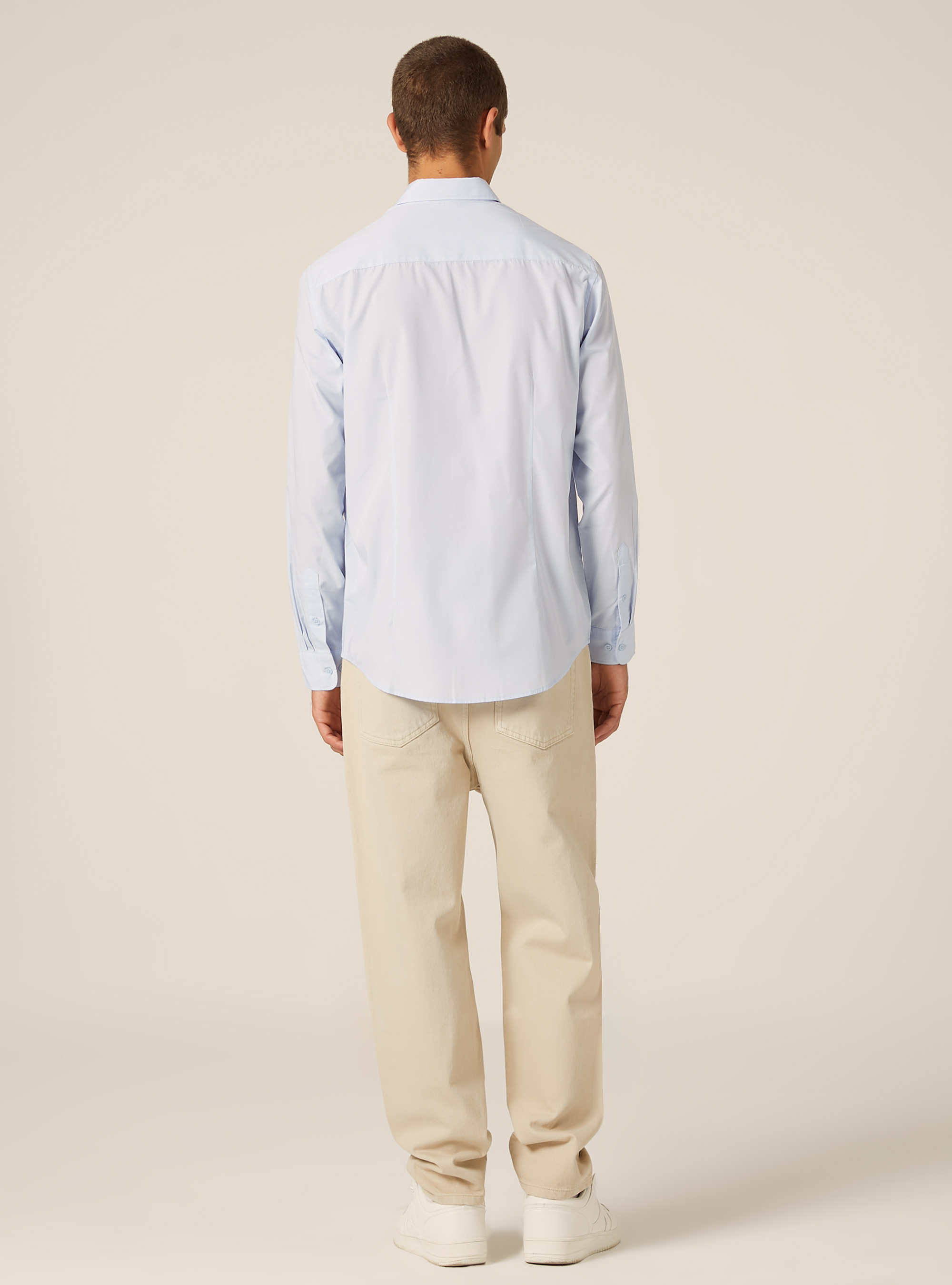 Chemise &agrave; manches longues unie, AZ1 AZURE DARK