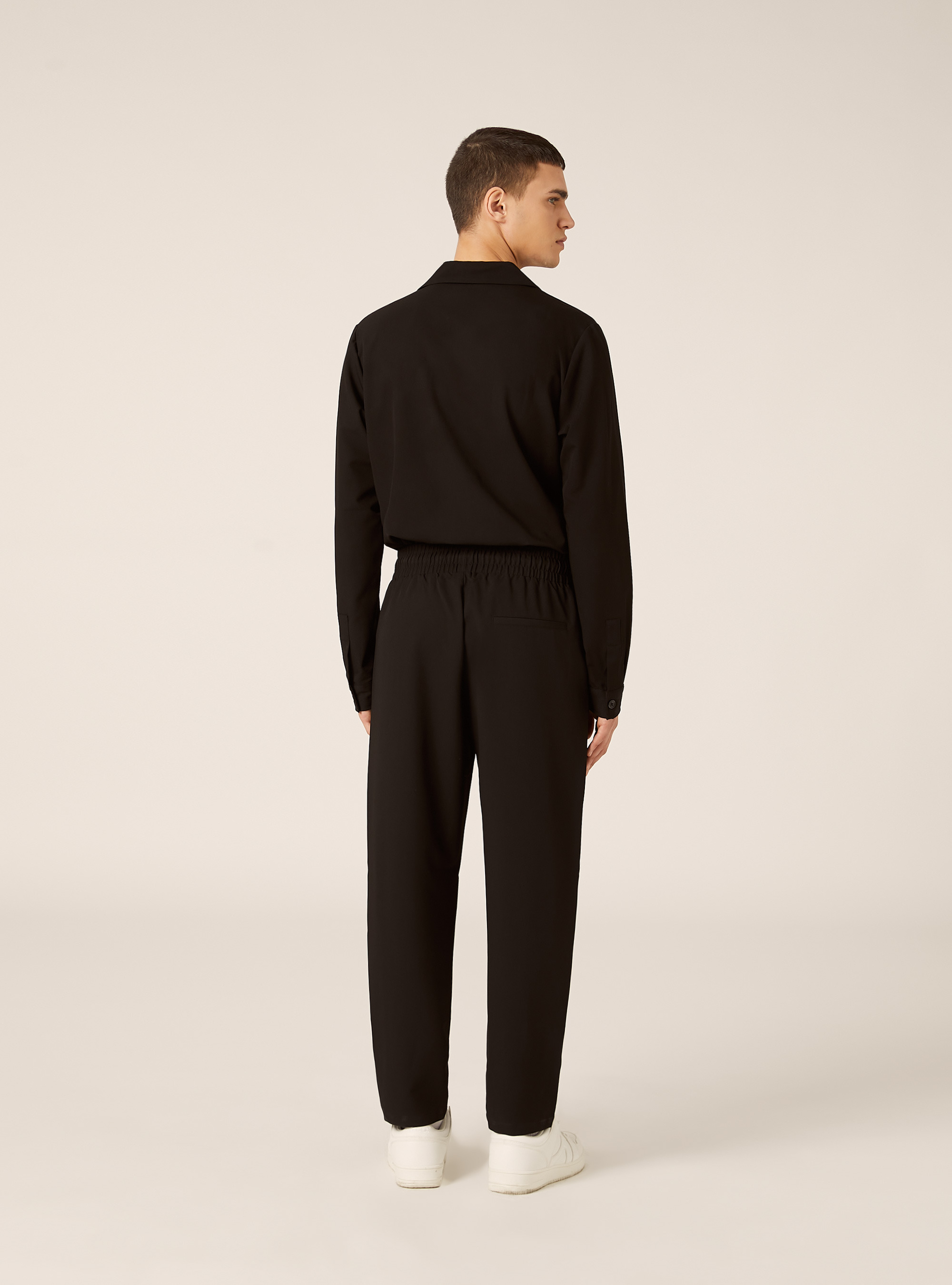 Carrot fit jogger pants, BK1 BLACK