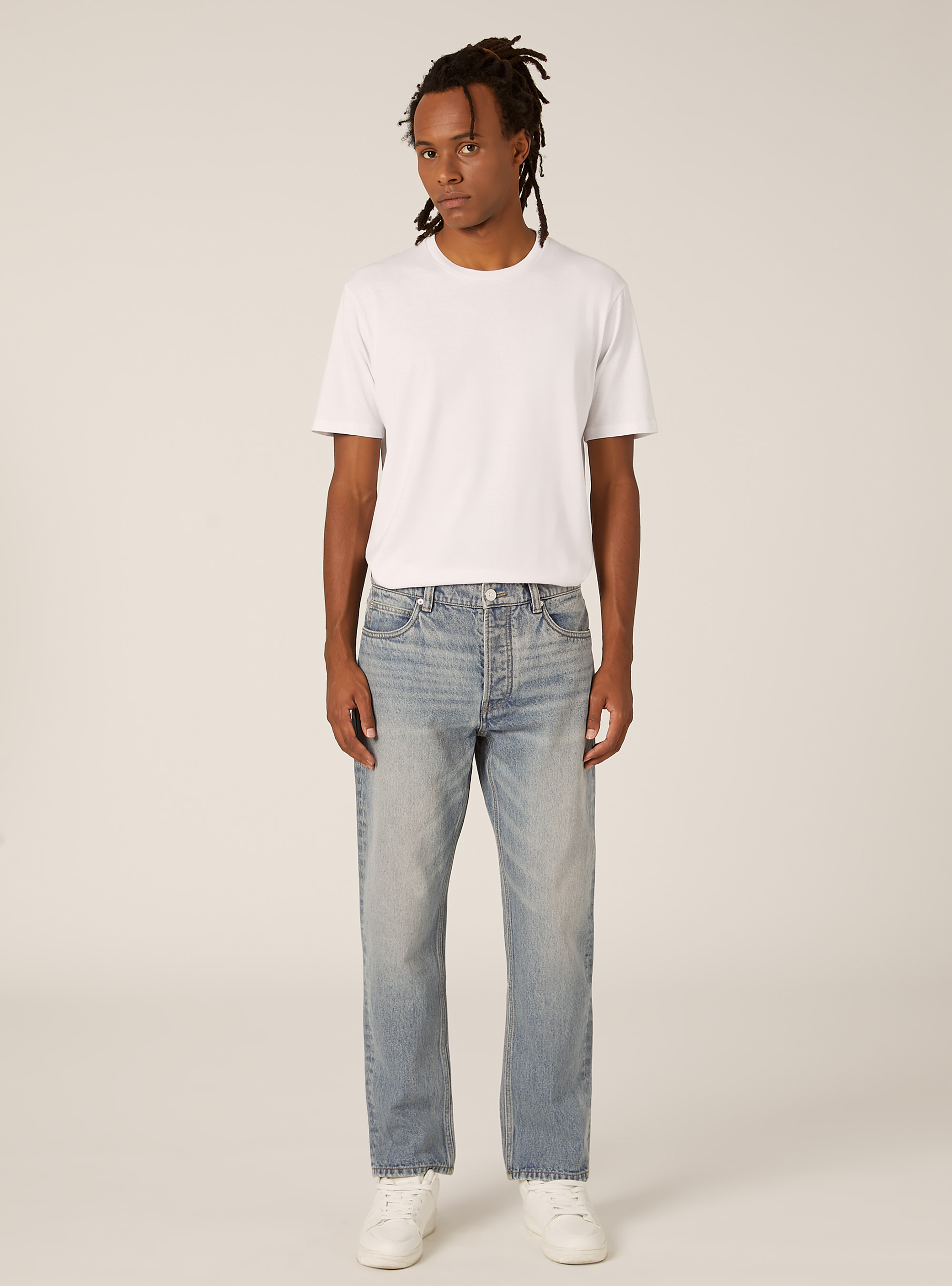 Jeans coupe droite, D006 AZURE