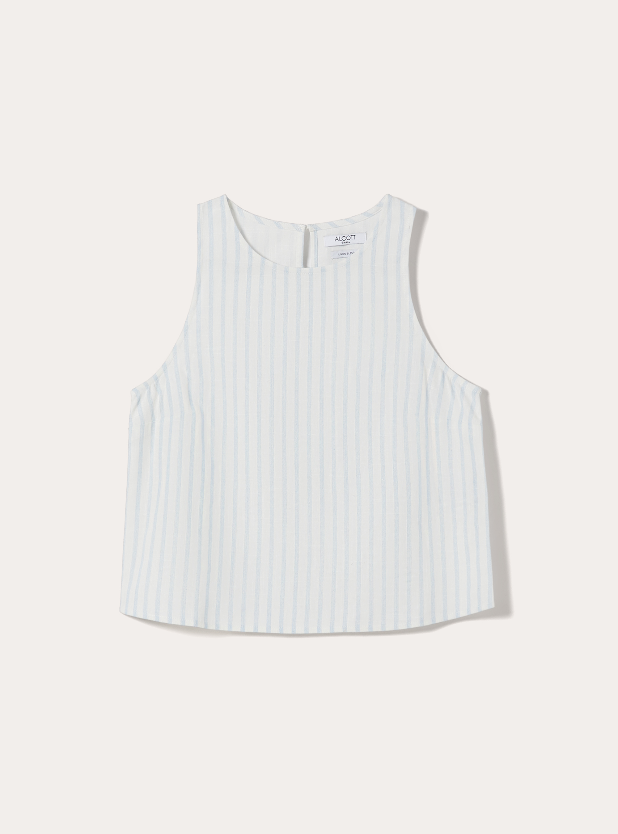 Basic-Tanktop aus Leinenmix, STR5 RIGA AZZURRA