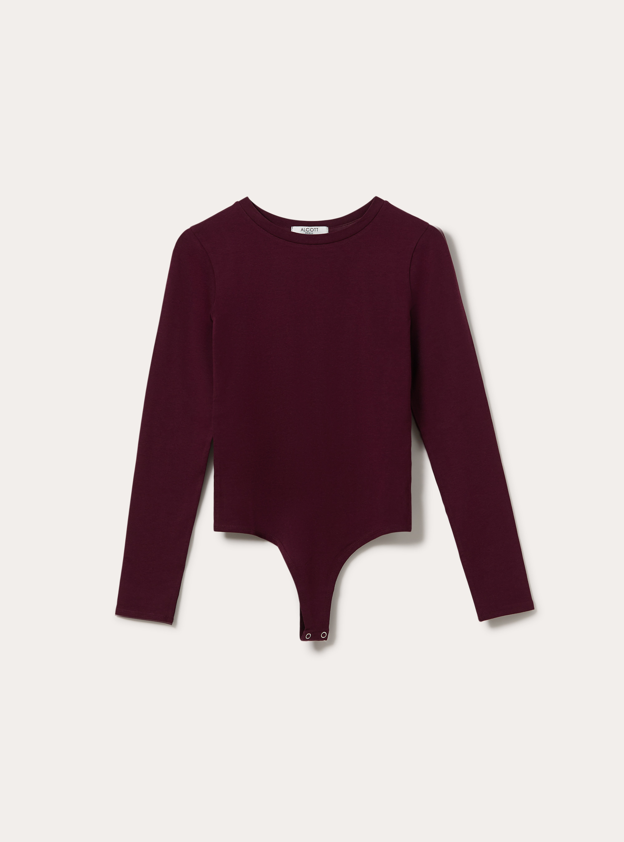 Long Sleeve Crew Neck Body, BO1 BORDEAUX DARK
