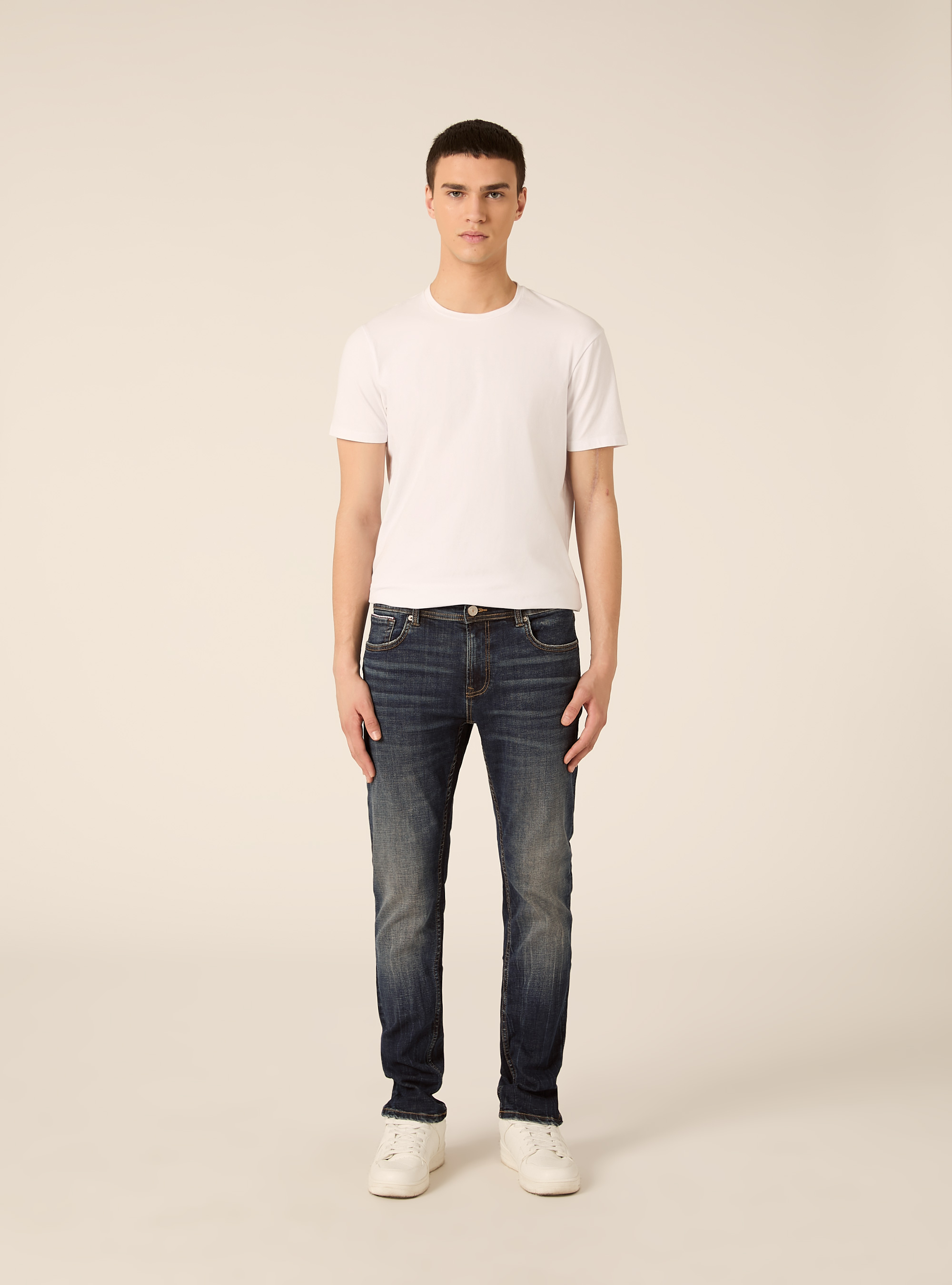 Skinny fit jeans, D100 BLUE DARK OVERDYE
