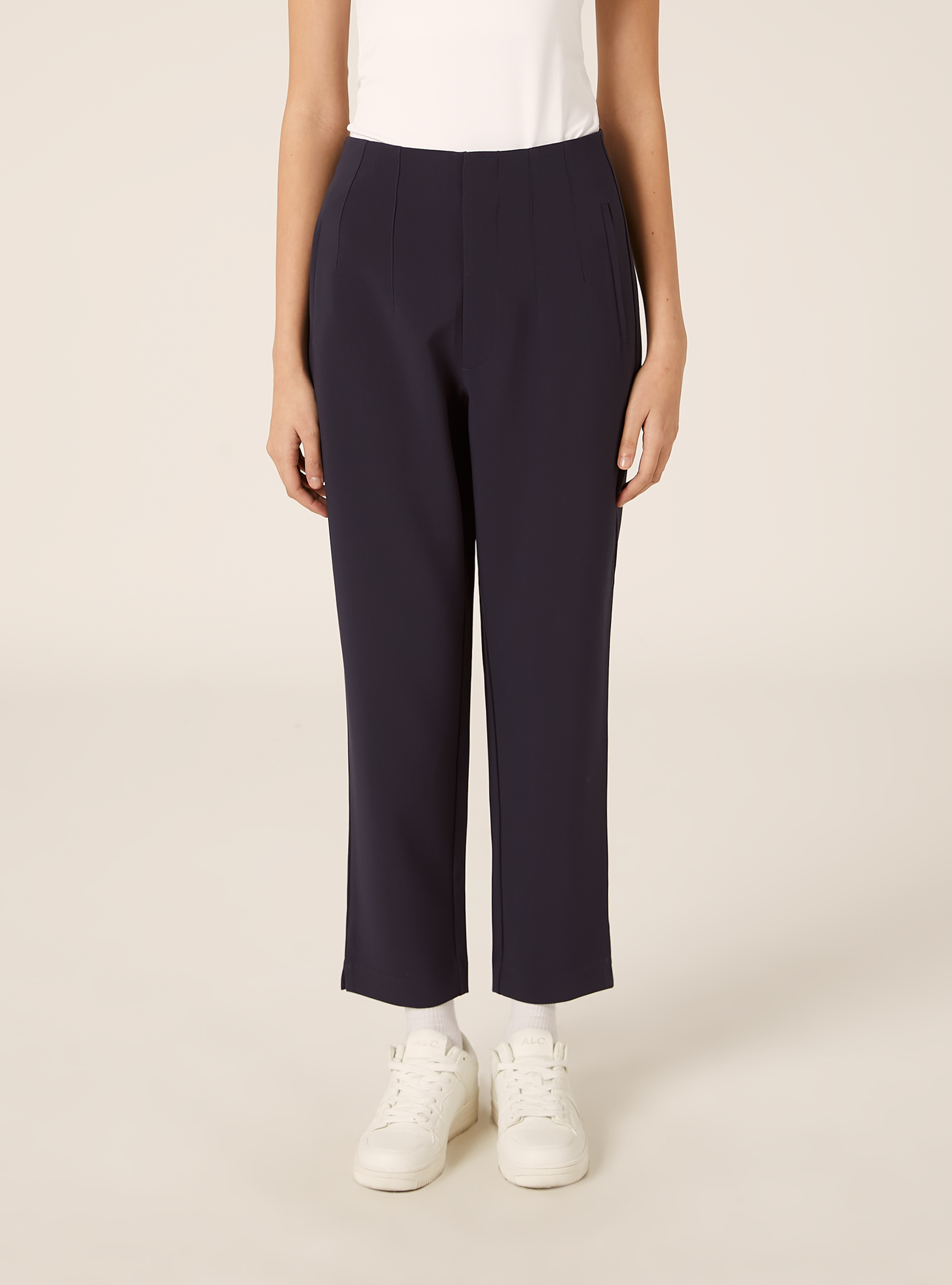 Pantalon uni &agrave; pinces, NA2 NAVY MEDIUM