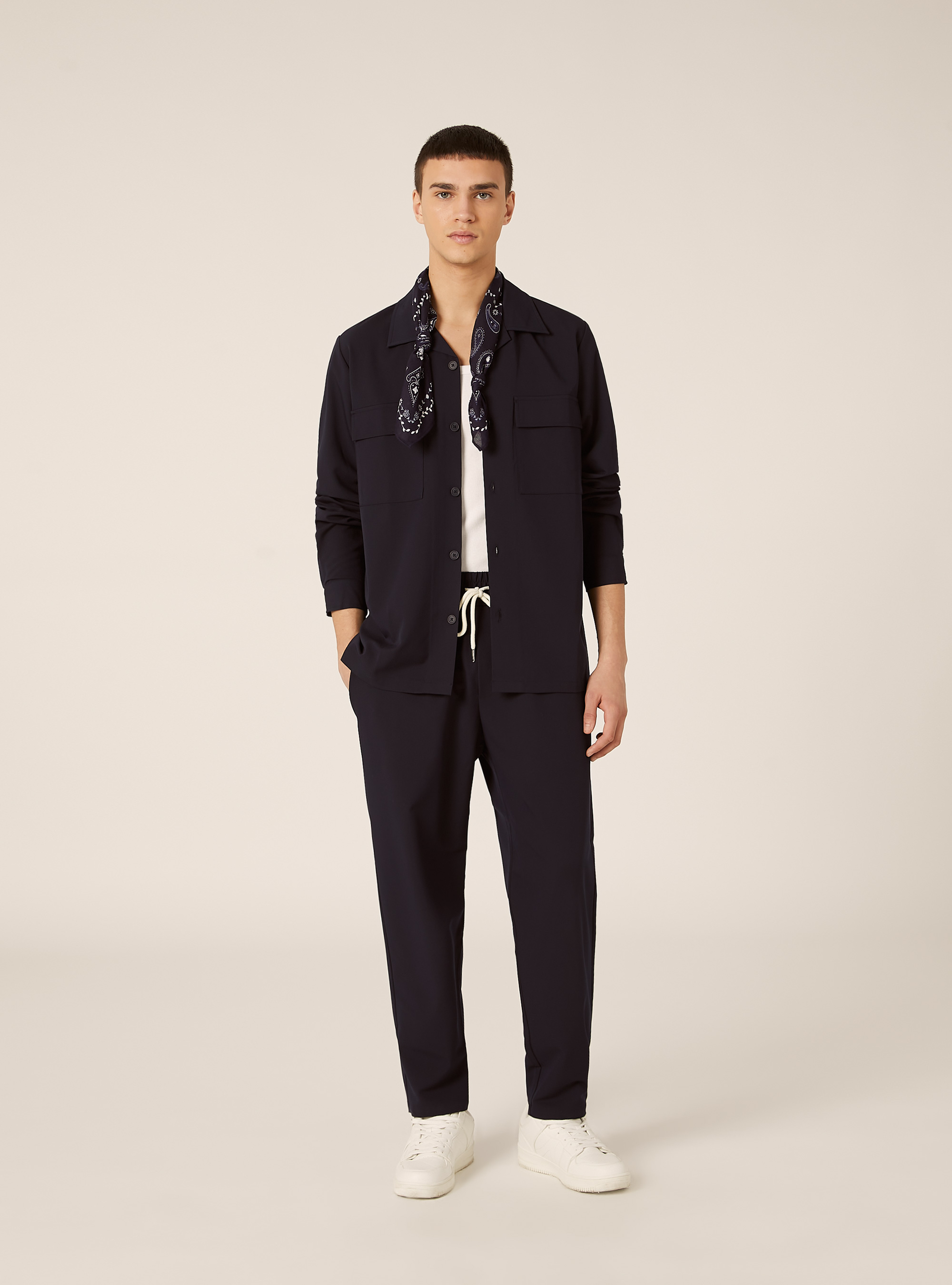 Camicia con tasconi, NAVY SCURO