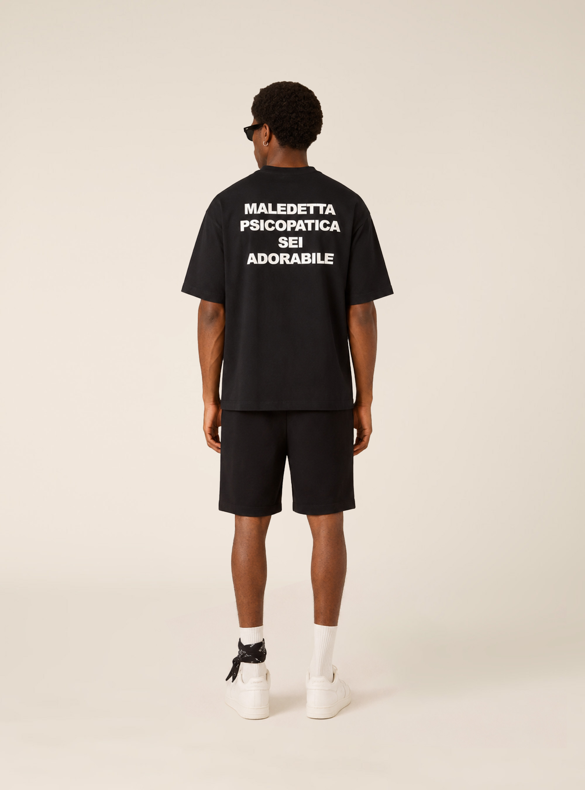 T-Shirt mit Lettering-Print, BK1 BLACK