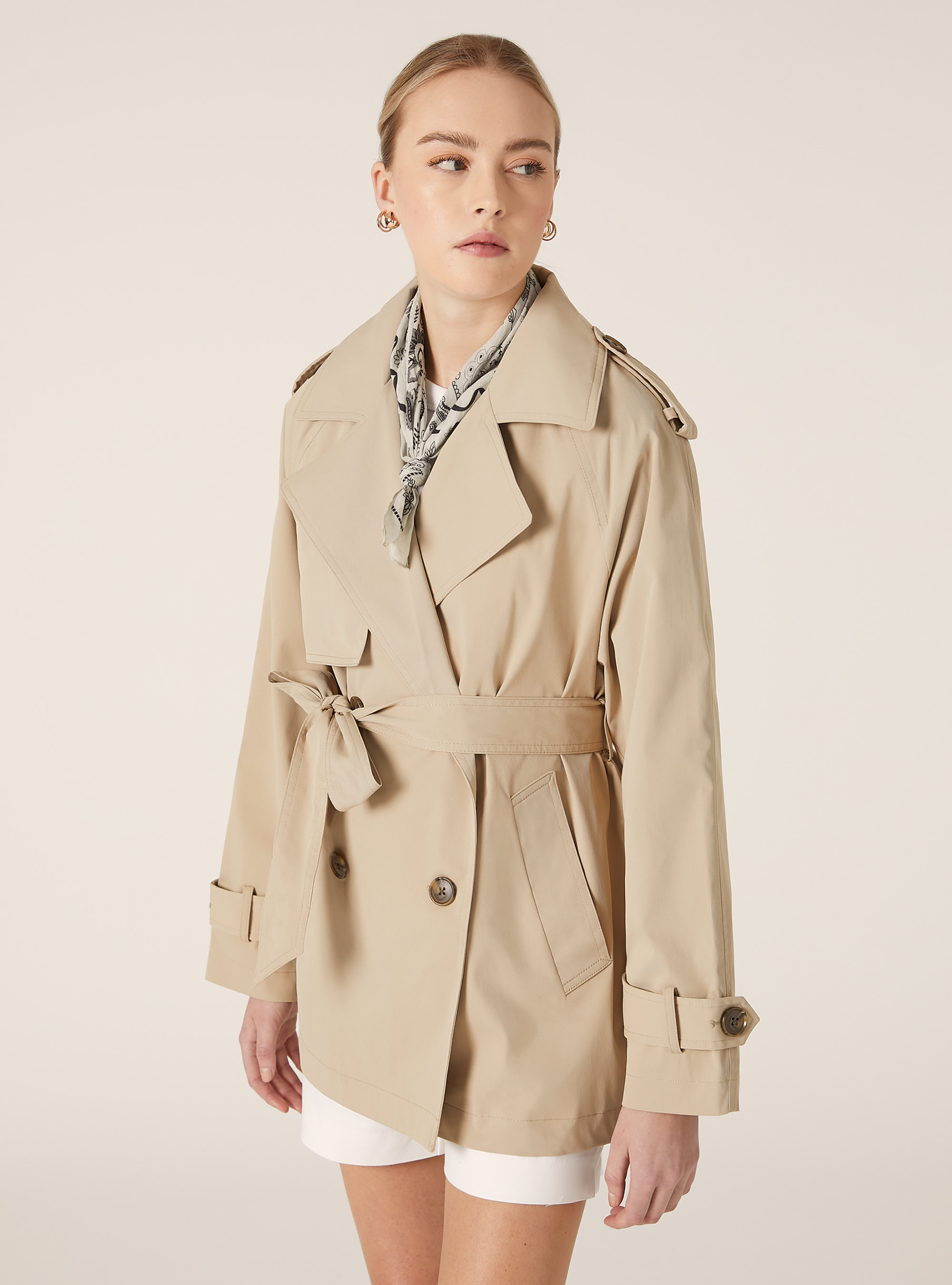 Trench court en twill, BG2 BEIGE MEDIUM