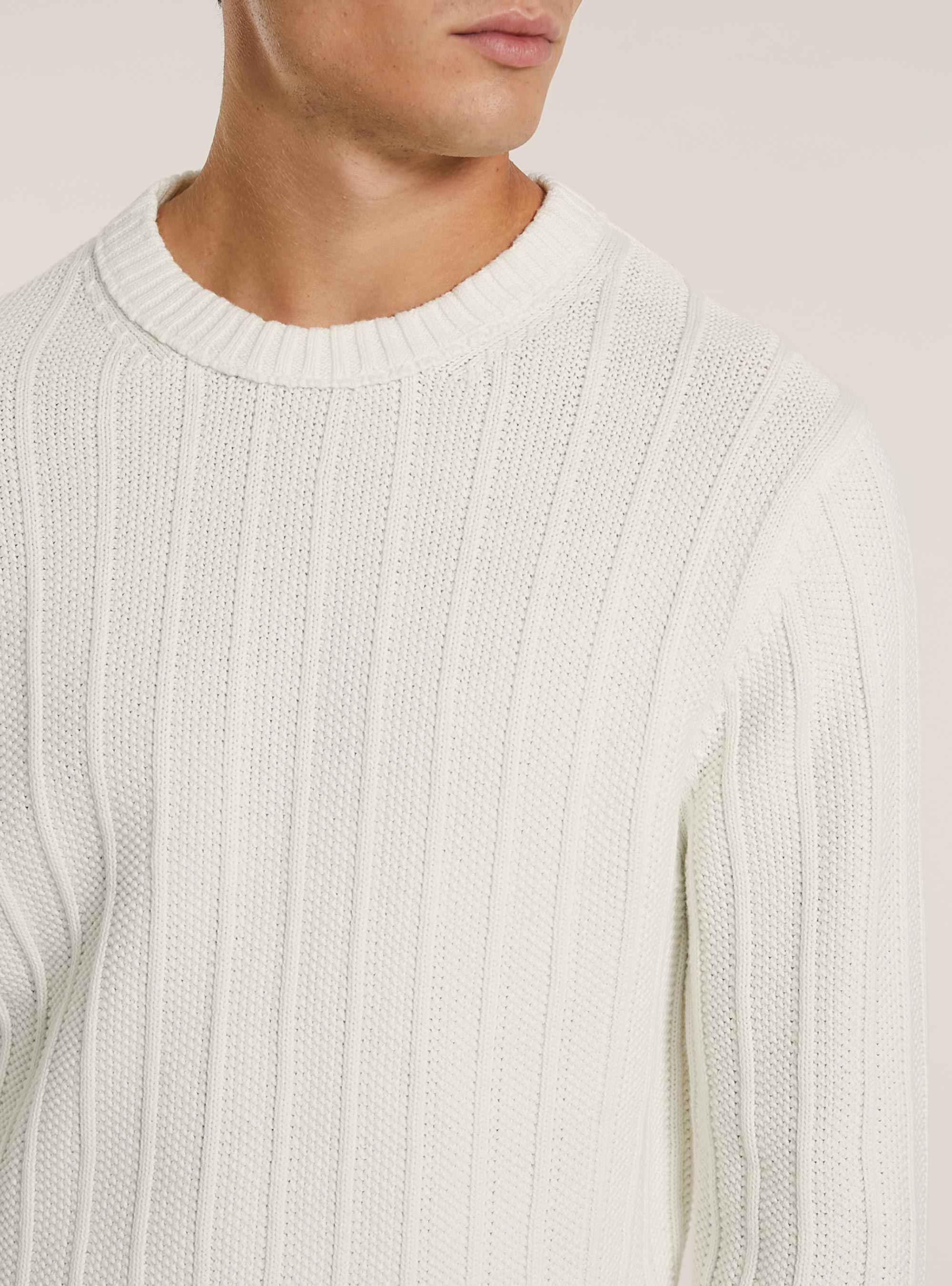 Pull-over textur&eacute; coupe classique, WH2 WHITE