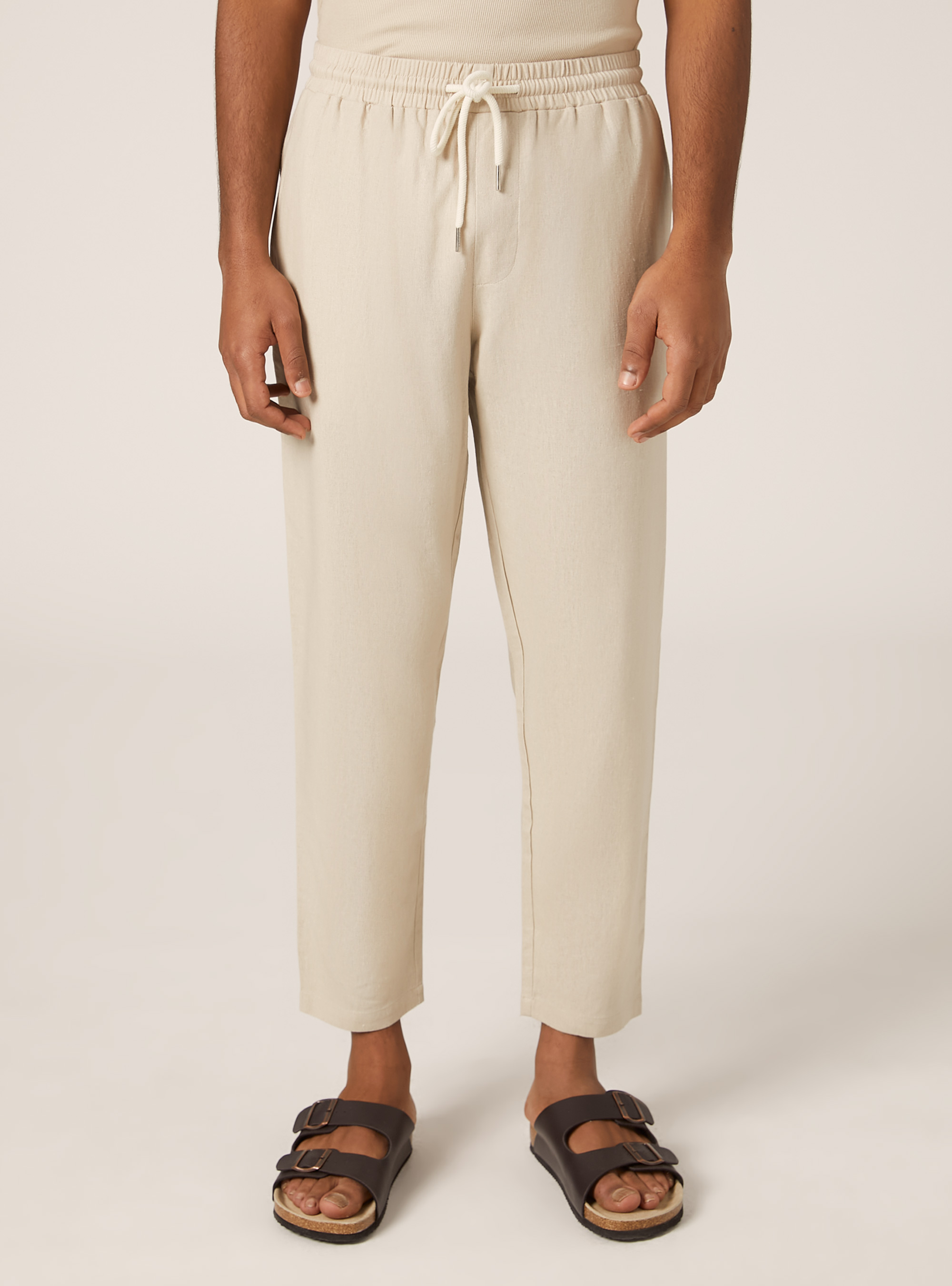 Jogginghose aus Leinenmischung, BG3 BEIGE LIGHT