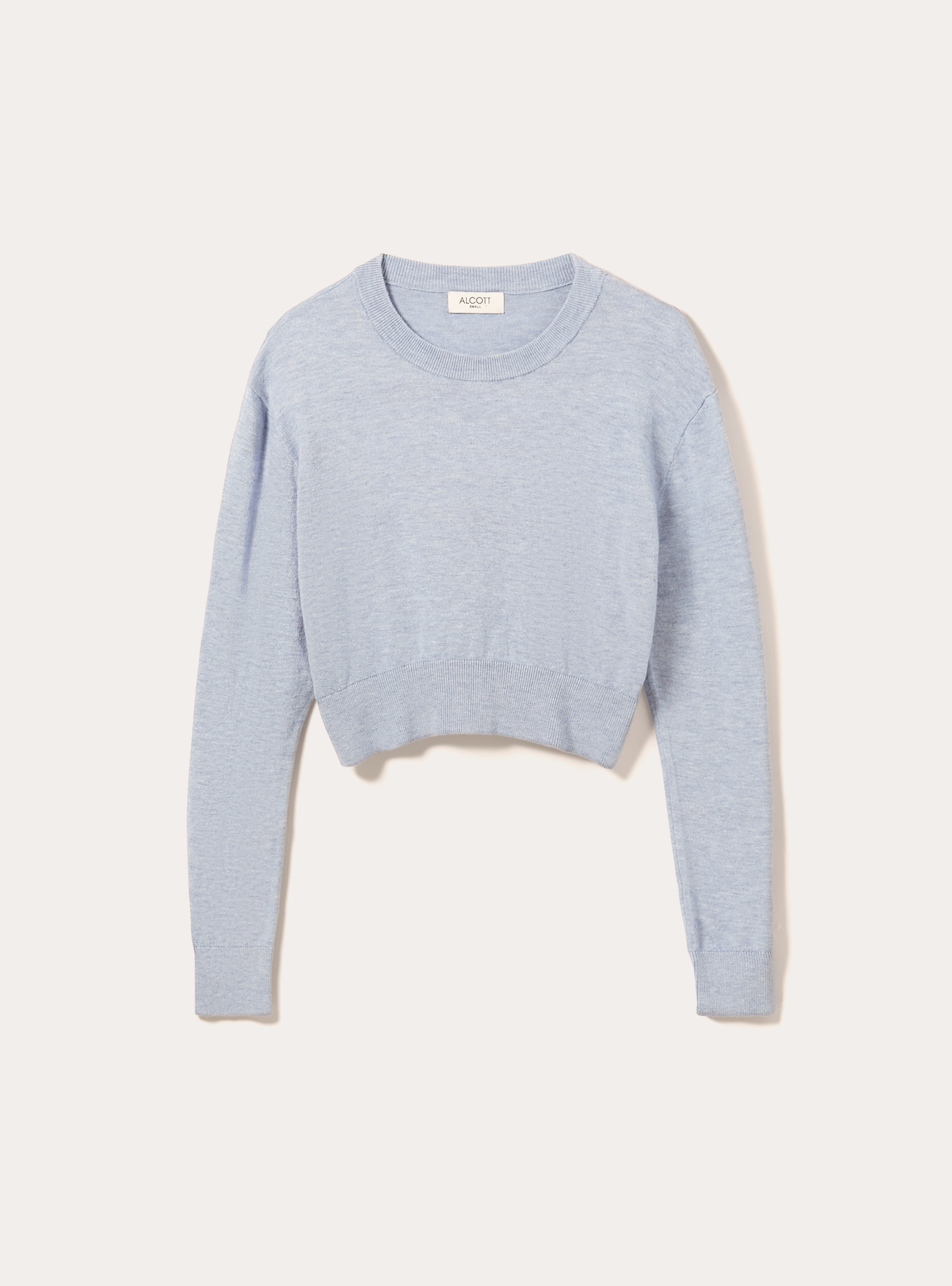 Pull &agrave; col rond coupe boxy, MAZ2 AZURE MEL MEDIUM