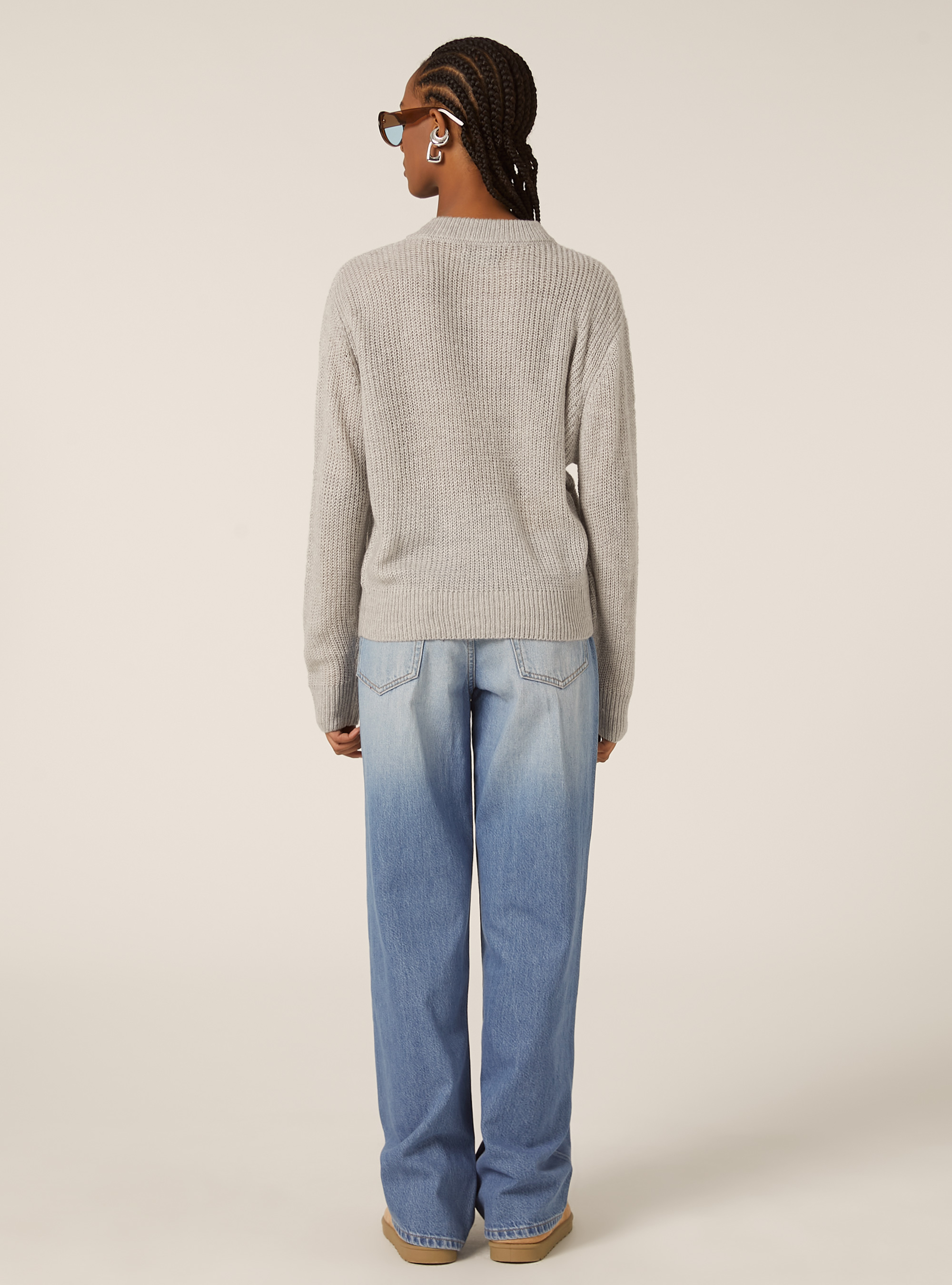 Pull-over basique uni, MGY2 GREY MEL MEDIUM