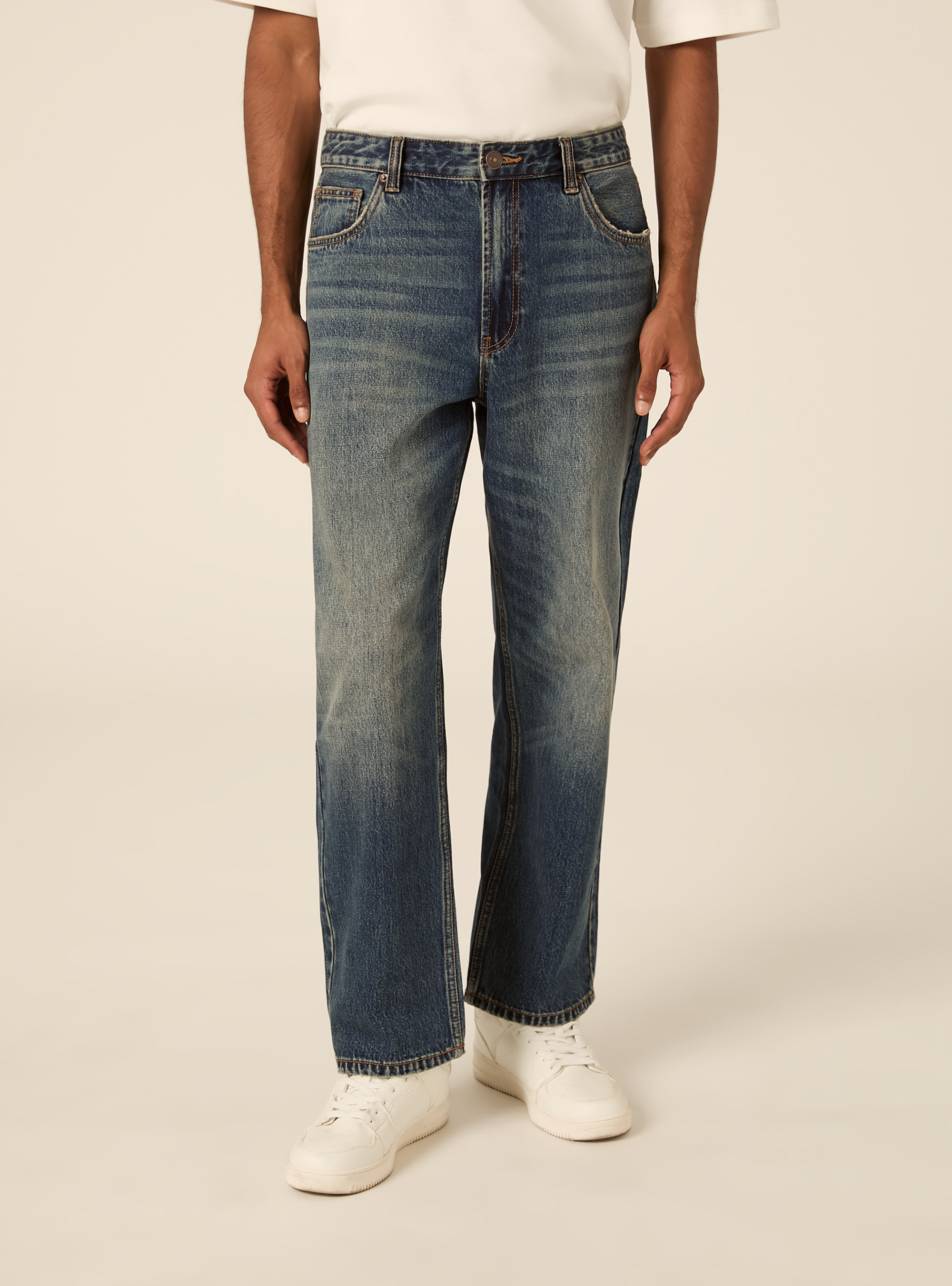 Straight fit jeans, D100 BLUE DARK OVERDYE