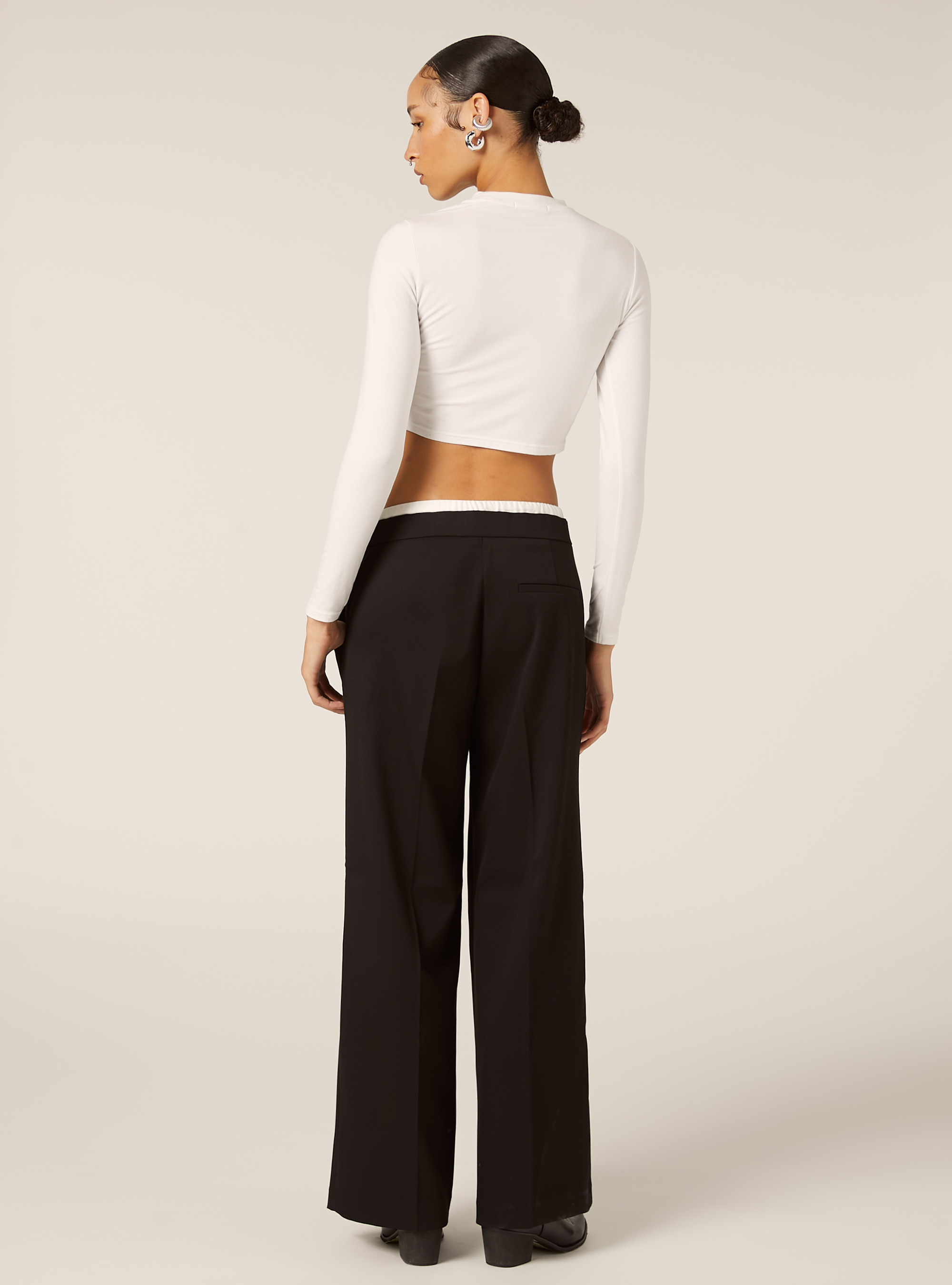 Pantalon &agrave; taille combin&eacute;e, BK1 BLACK