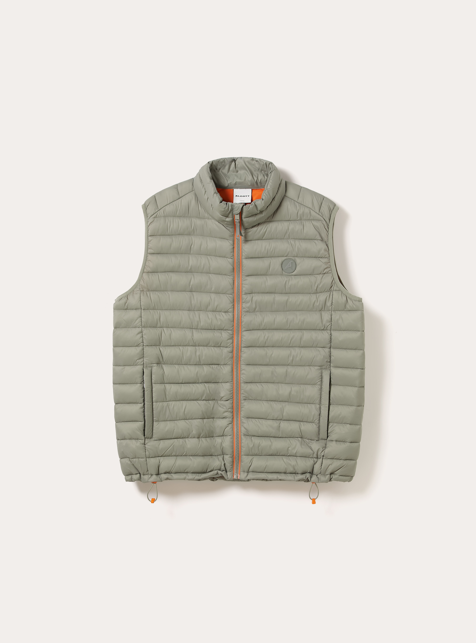 Padded sleeveless jacket with contrasting zip, SG3 SAGE LIGHT
