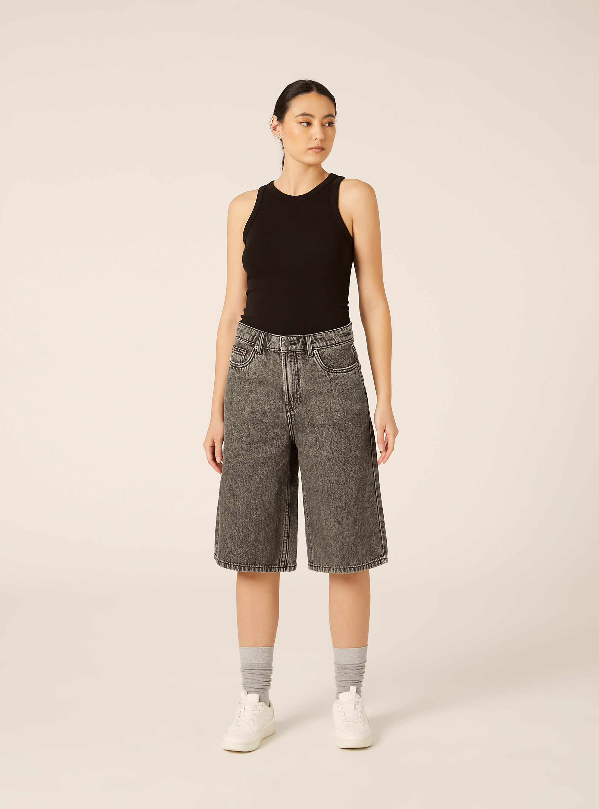 Bermuda Jorts in denim, D000 BLACK