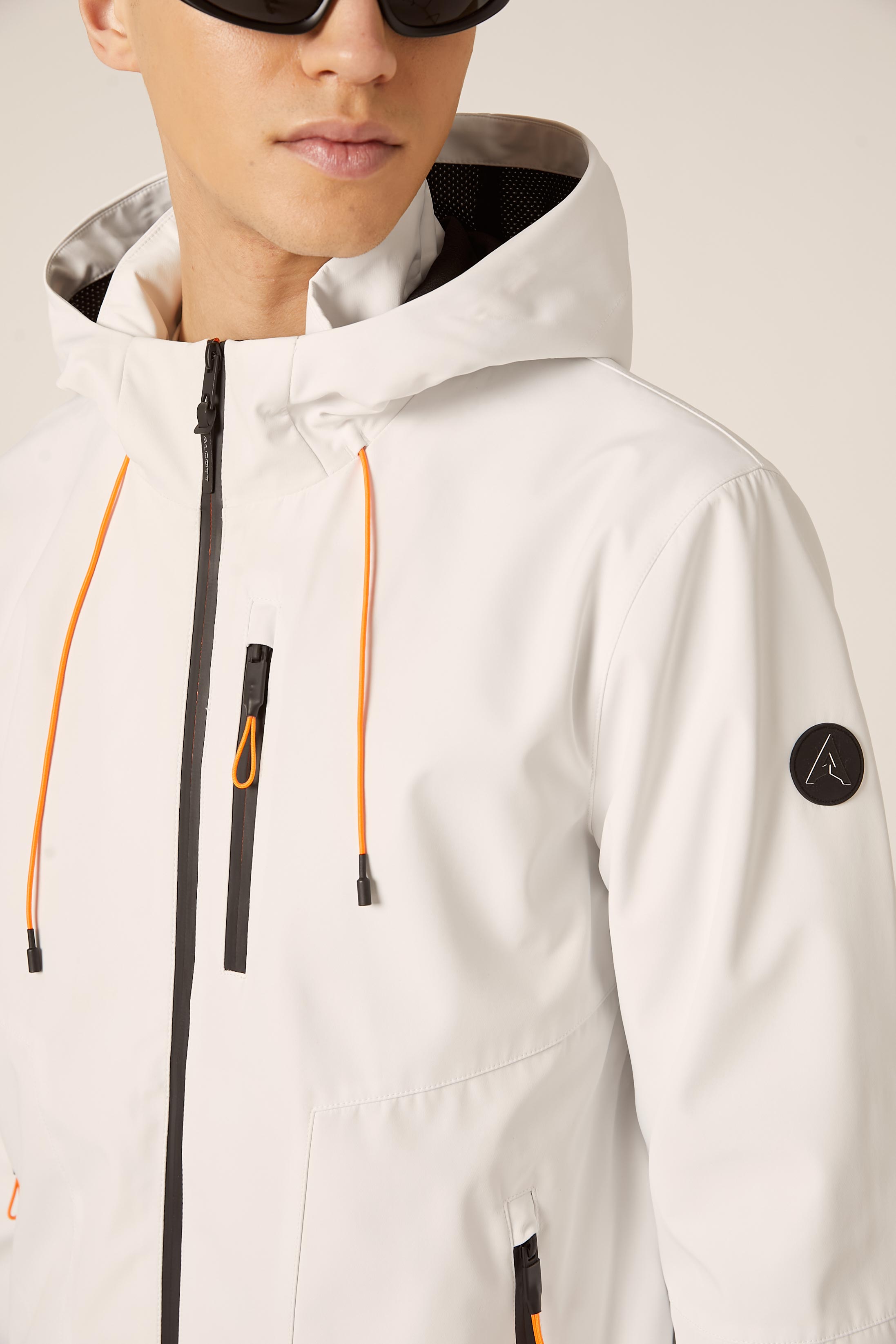 Winddichte Bomberjacke mit Kapuze, WH2 WHITE