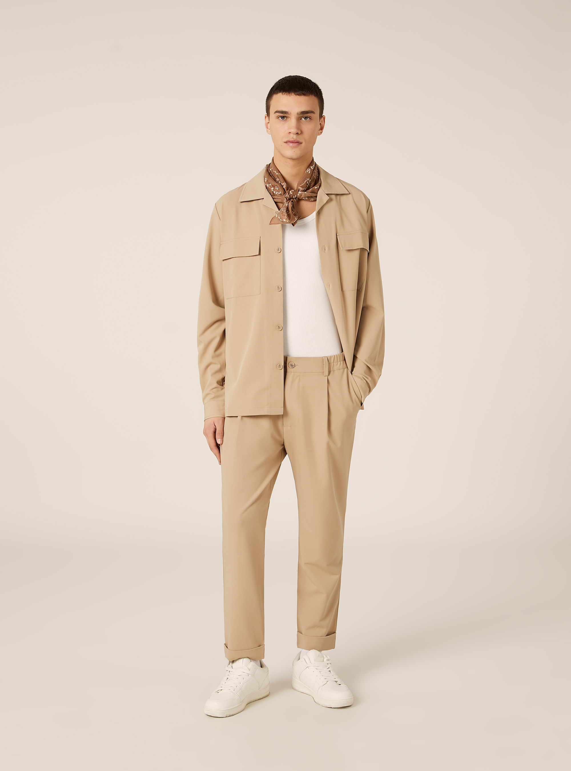 Karottenhose mit Bundfalten, BG2 BEIGE MEDIUM