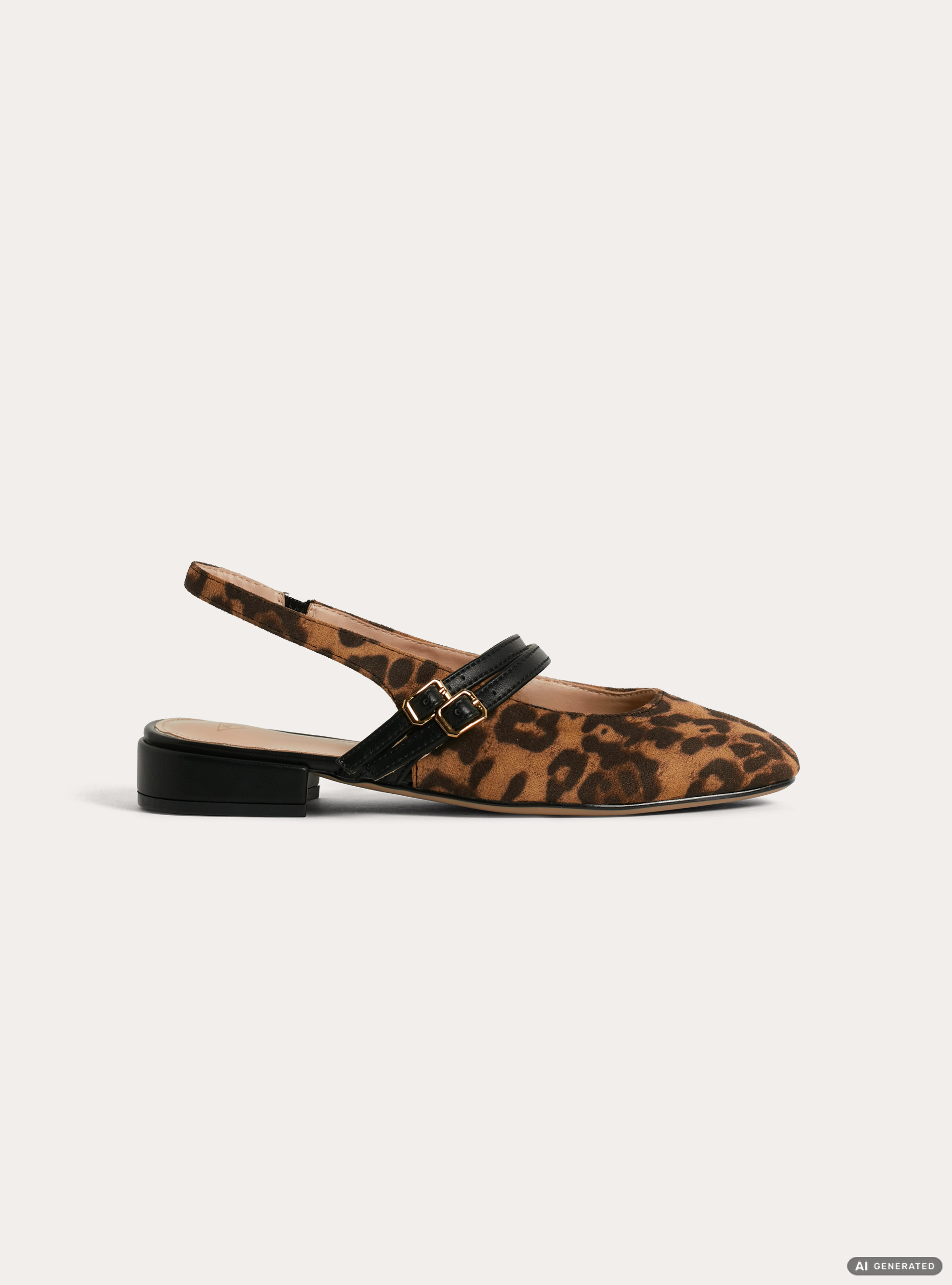Bailarinas slingback efecto piel, ANIMALIER