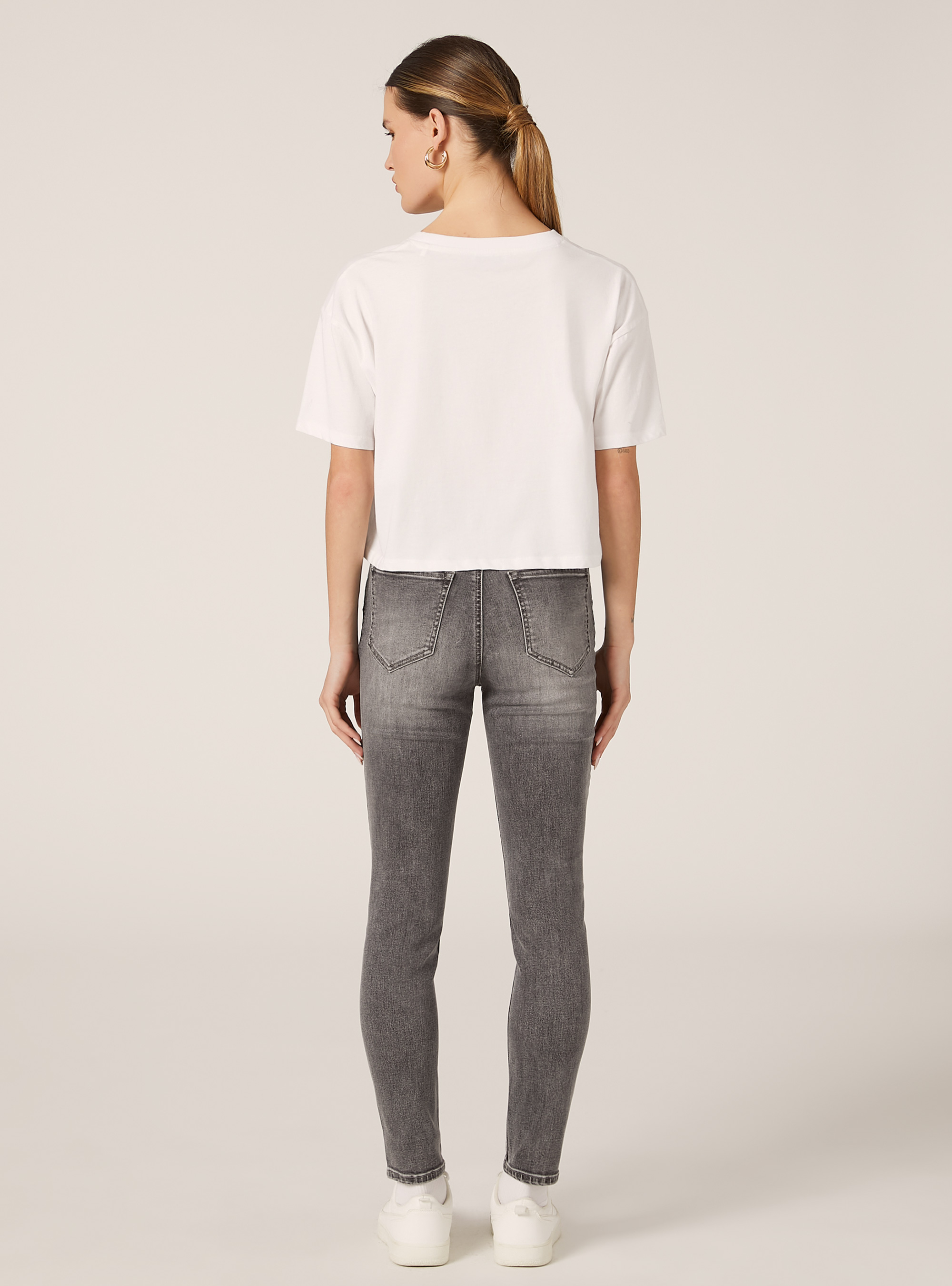 Skinny Jeans mit superhoher Taille, D00G GREY