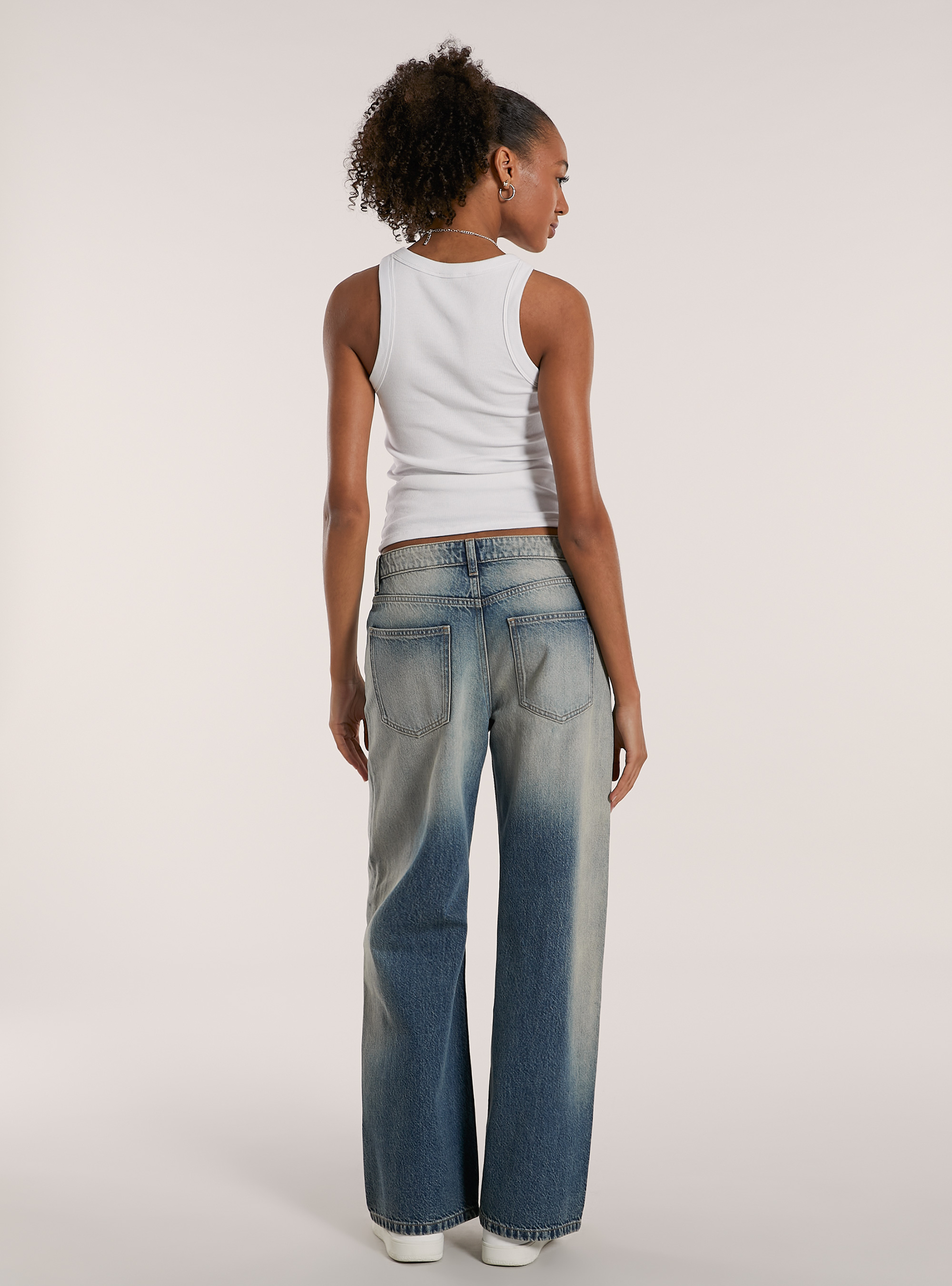 Jean de coupe ample, D004 MEDIUM LIGHT BLUE