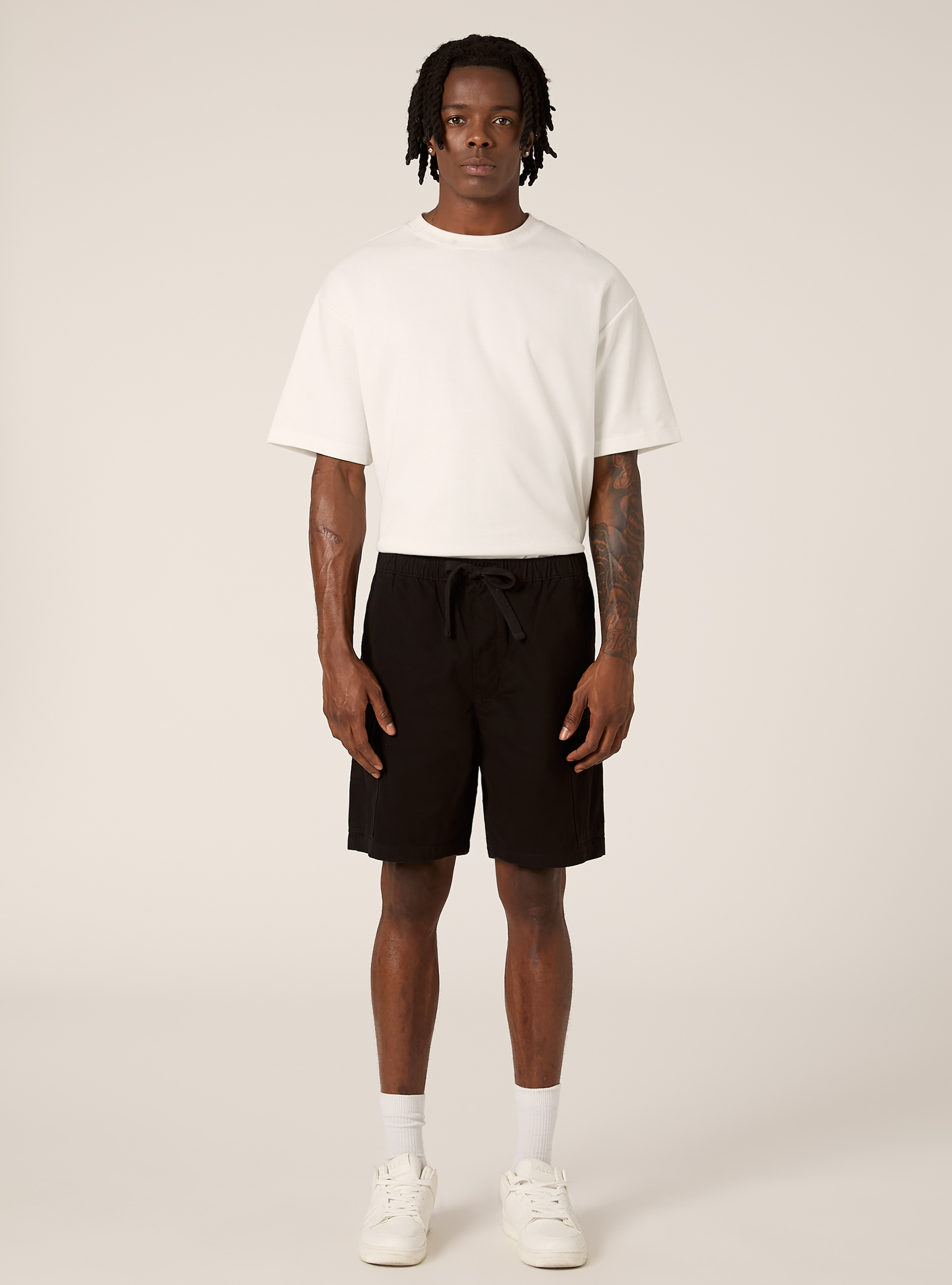 Bermuda cargo en serg&eacute; coul&eacute;, BK1 BLACK