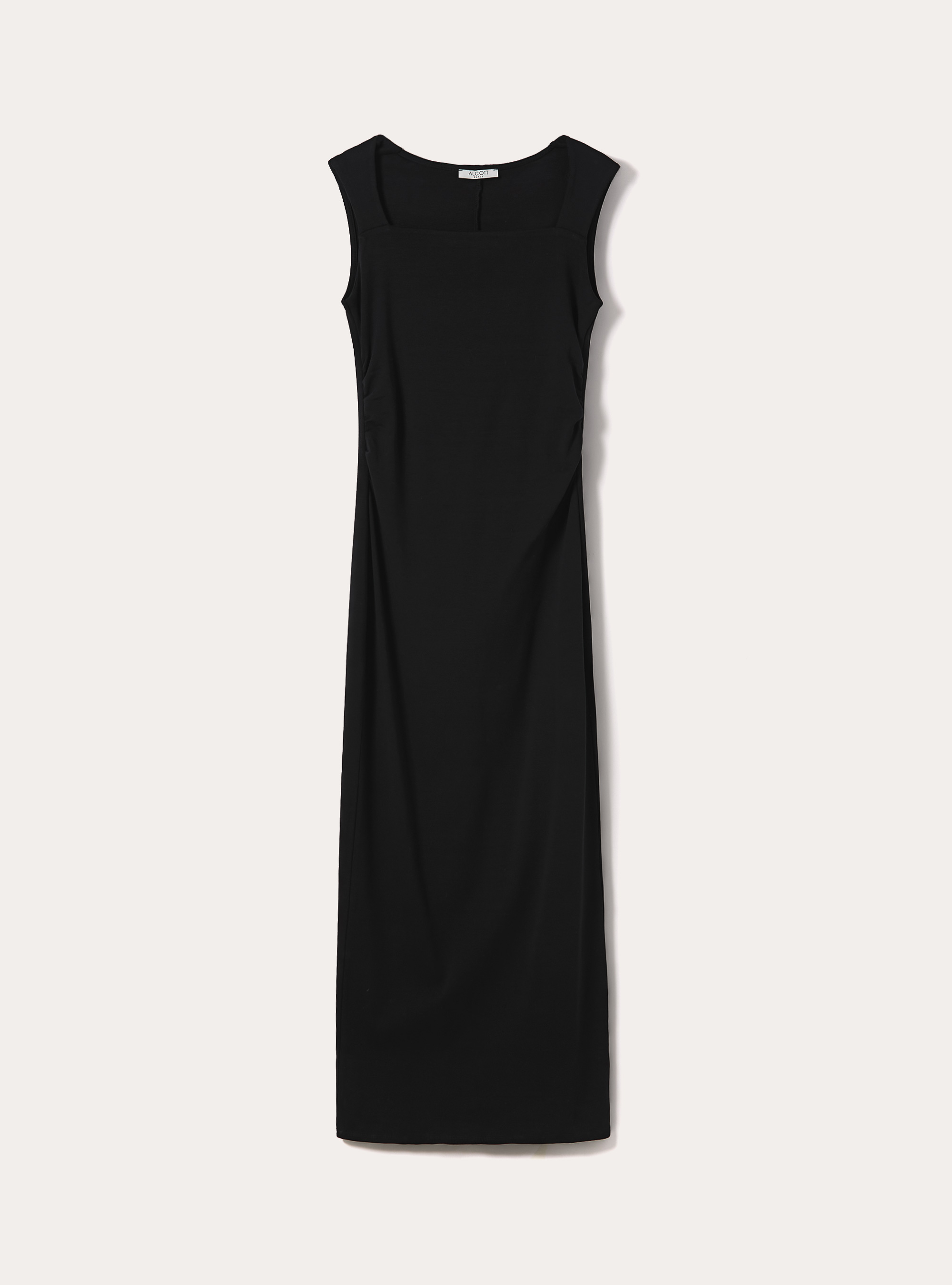 Kleid mit eckigem Ausschnitt, BK1 BLACK