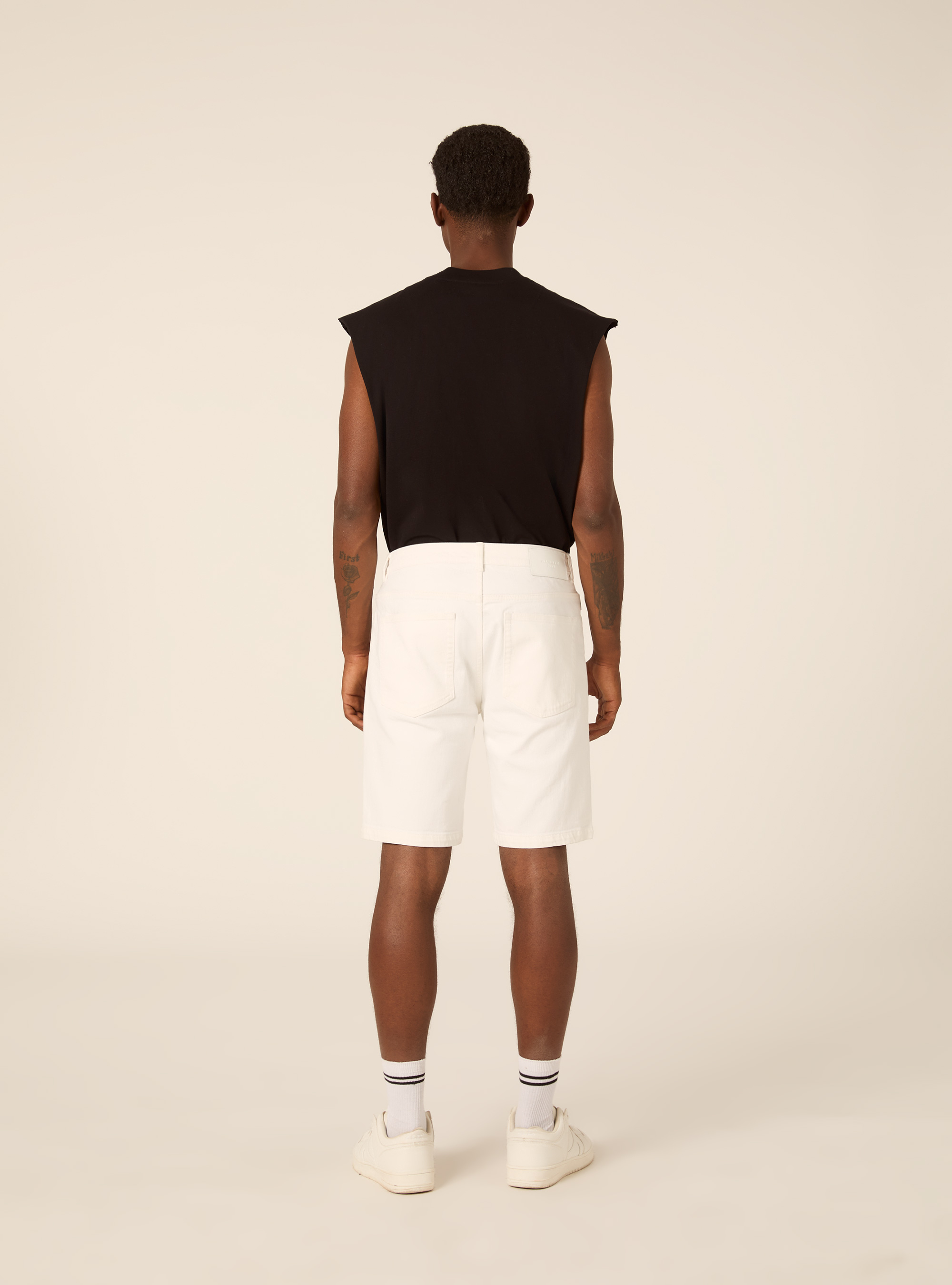 Slim Fit 5-Pocket Denim Bermuda Shorts, WH2 WHITE